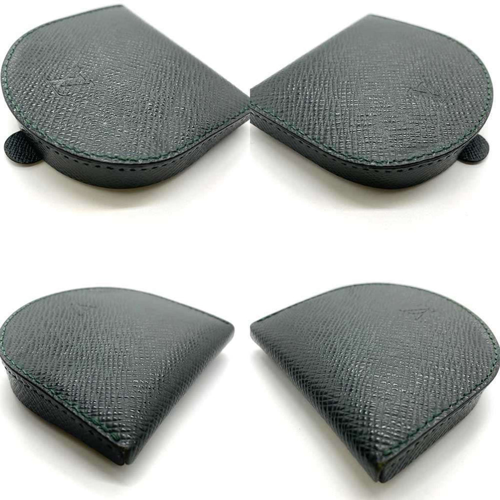Louis Vuitton Taiga Dark Green Taiga Leather Coin Purse/Coin Case (Pre-Owned)