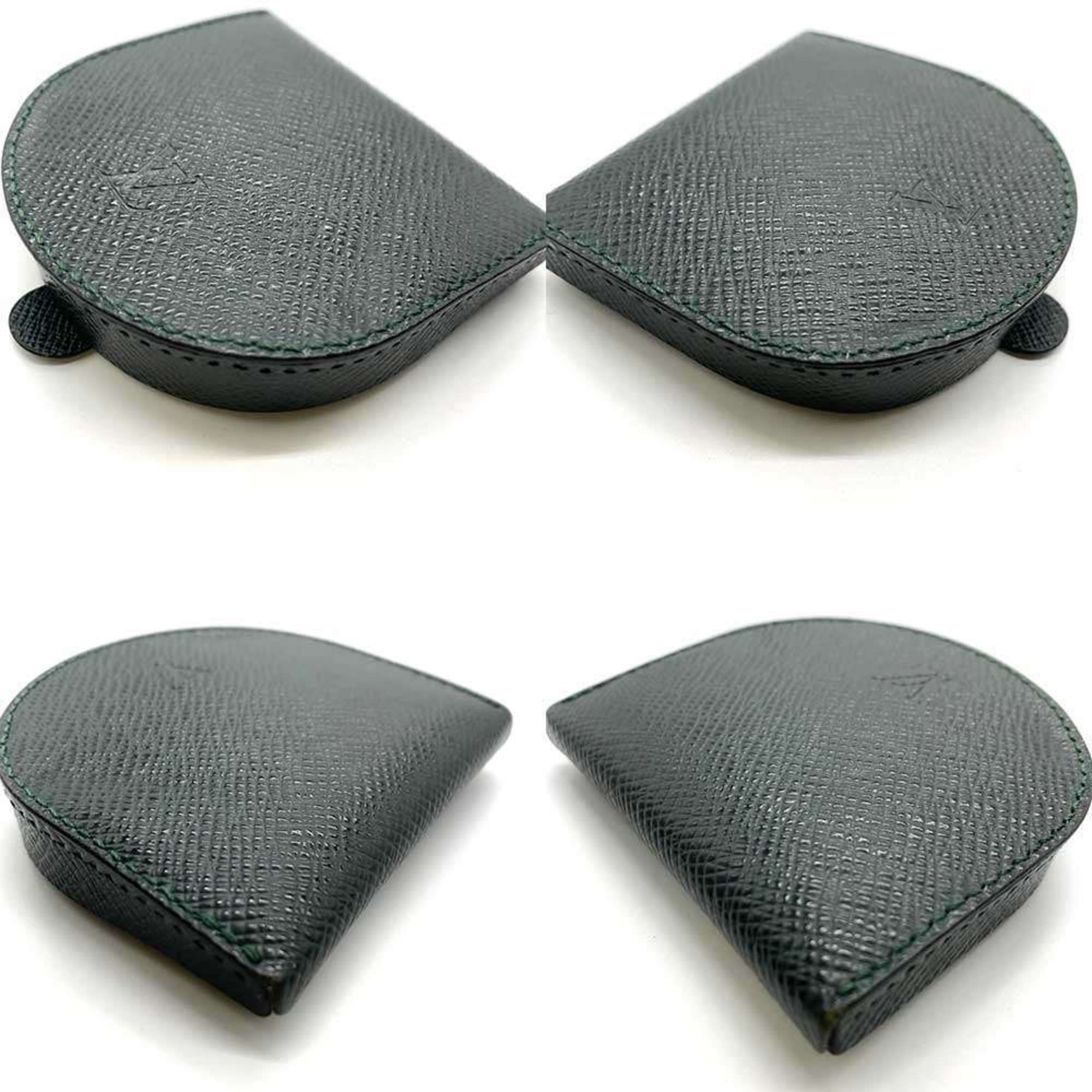 Louis Vuitton Taiga Dark Green Taiga Leather Coin Purse/Coin Case (Pre-Owned)