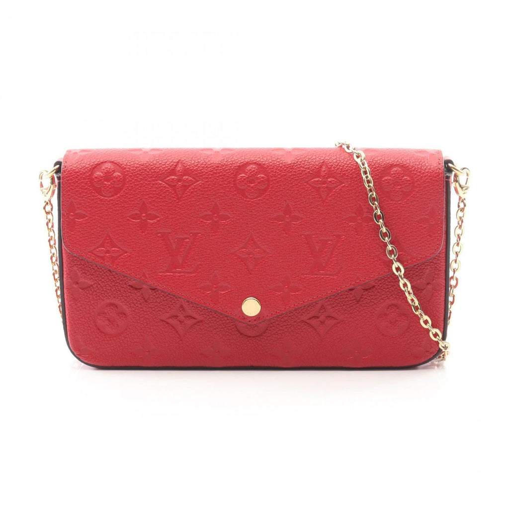 Louis Vuitton Red Color Rouge Monogram Empreinte Leather Pochette Shoulder Bag (Pre-Owned)