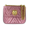 Animalier Broadway Chain Shoulder Bag Chevron Leather