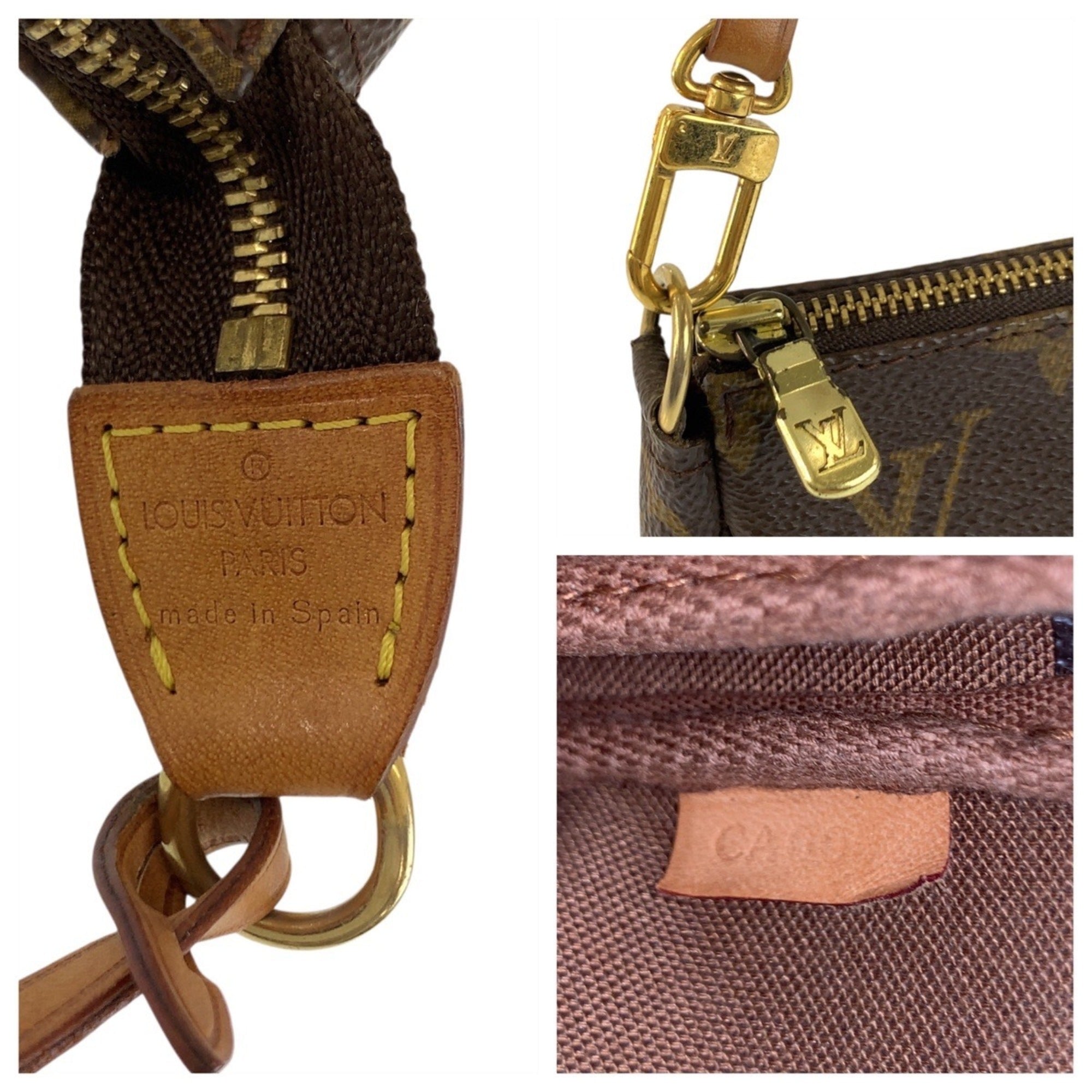 Louis Vuitton Brown Pvc Leather Handbag Pochette Pouch (Pre-Owned)