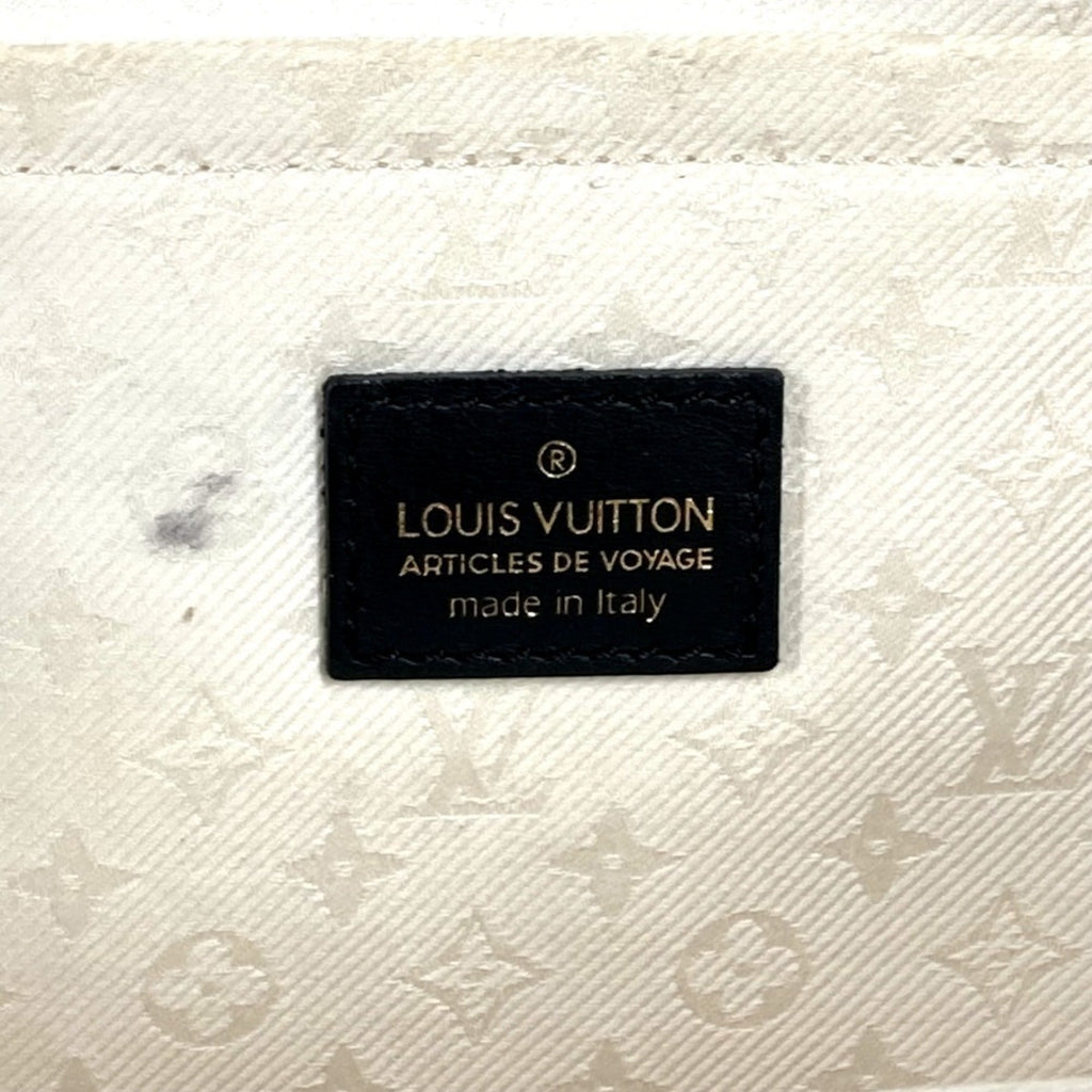 Louis Vuitton Black Galle Yellow Leather Canvas Boston Bag Shoulder Bag Tote Bag (Pre-Owned)
