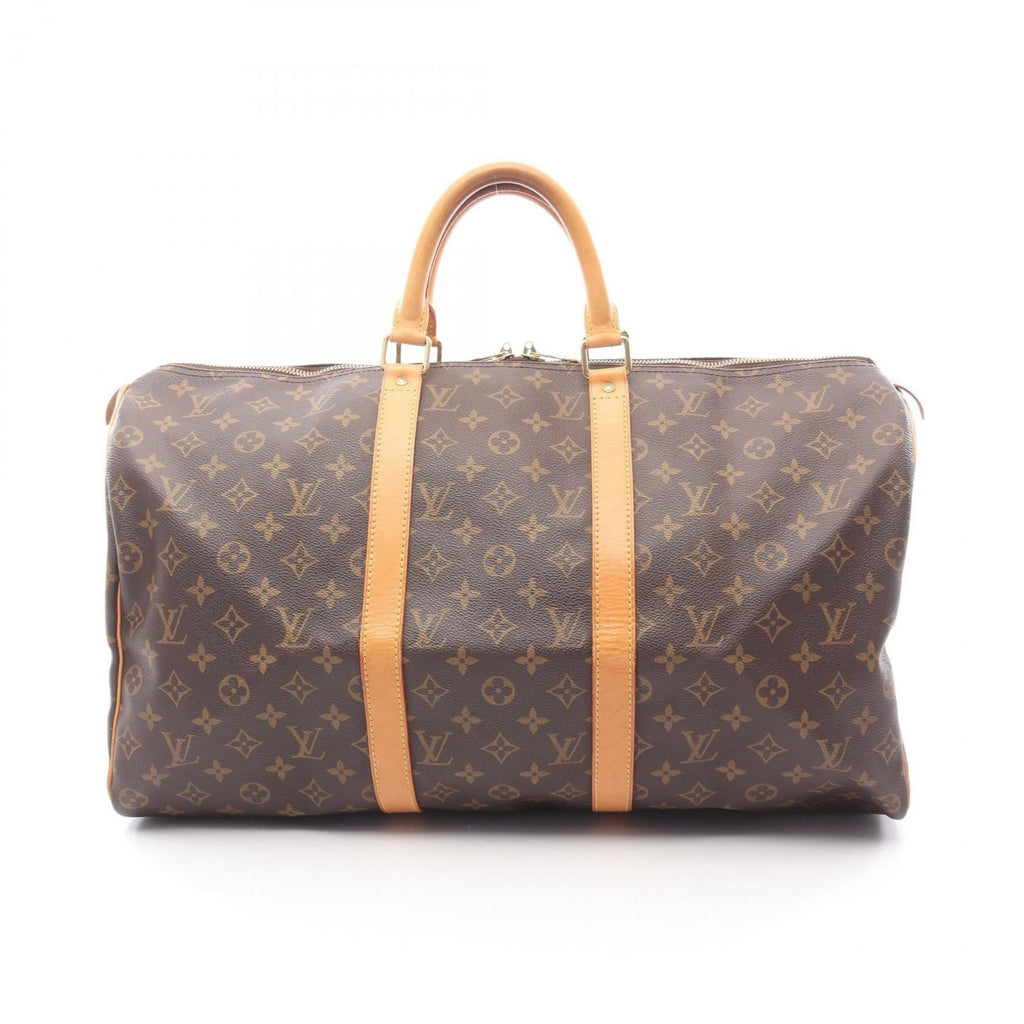Louis Vuitton Brown Monogram Coated Canvas Leather Boston Bag (Pre-Owned)