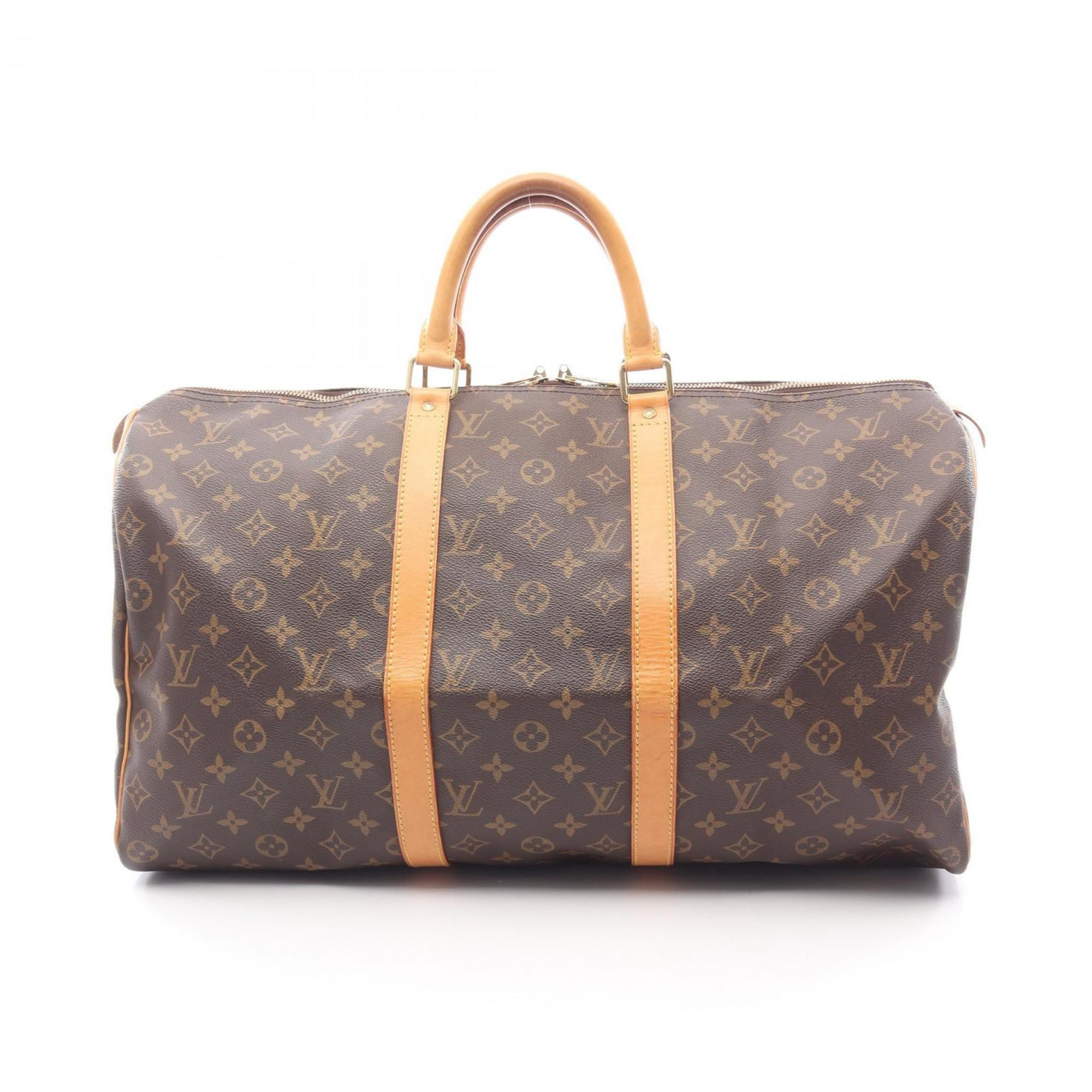 Louis Vuitton Brown Monogram Coated Canvas Leather Boston Bag (Pre-Owned)