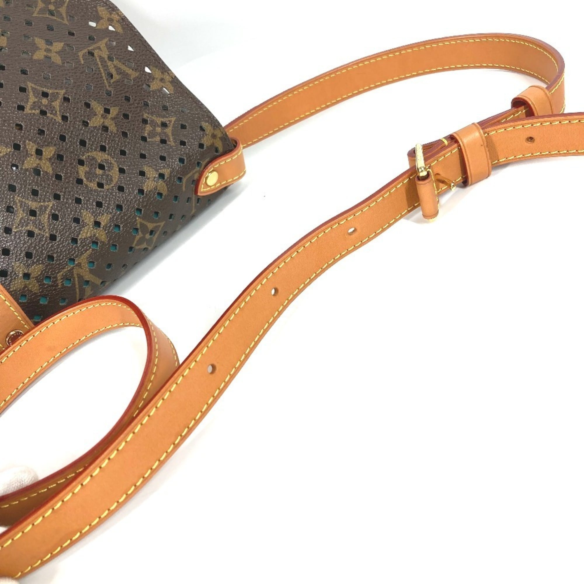 Louis Vuitton Blue Brown Monogram Monogram Perforated Shoulder Bag (Pre-Owned)