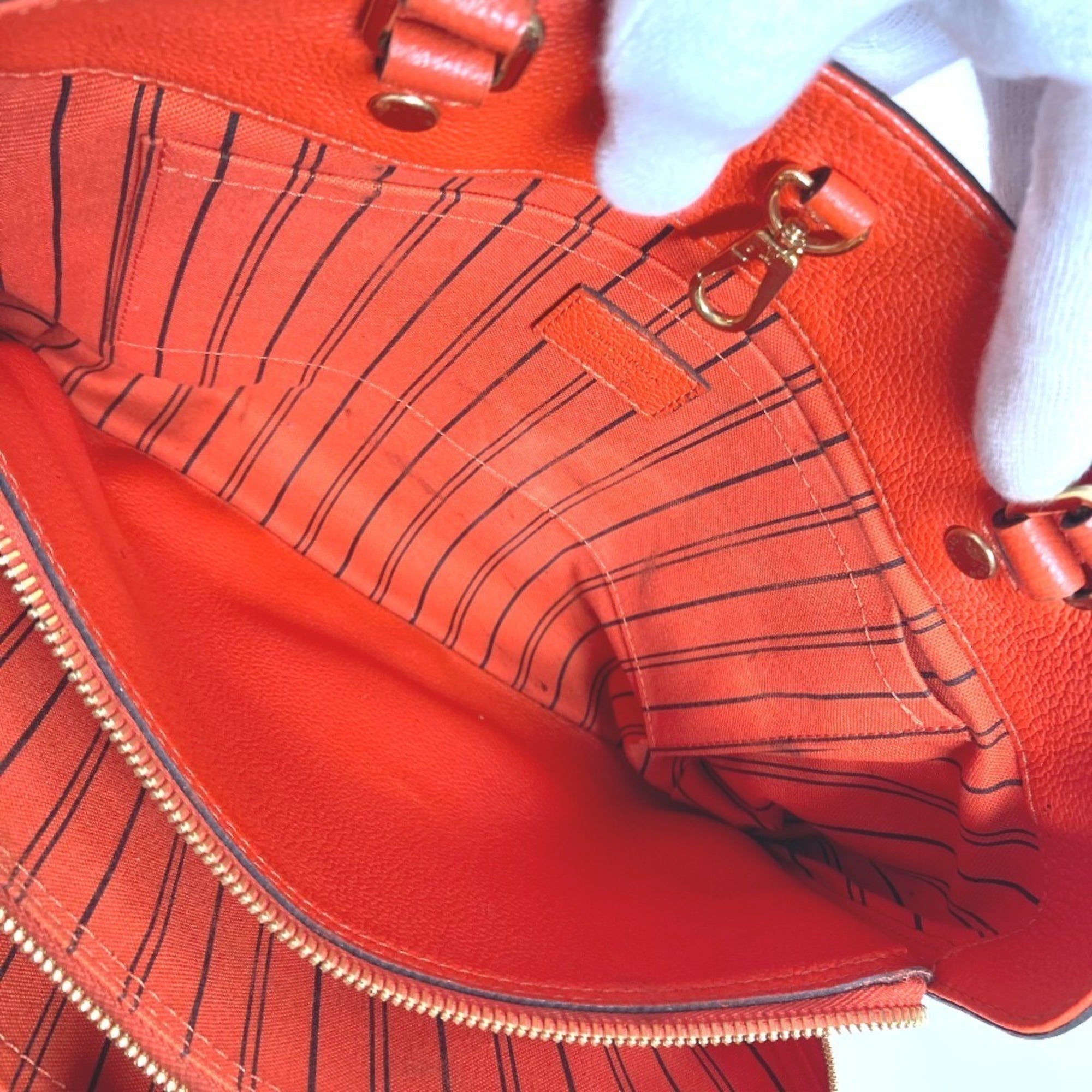 Louis Vuitton Orange Monogram Empreinte Handbag Shoulder Bag Tote Bag (Pre-Owned)