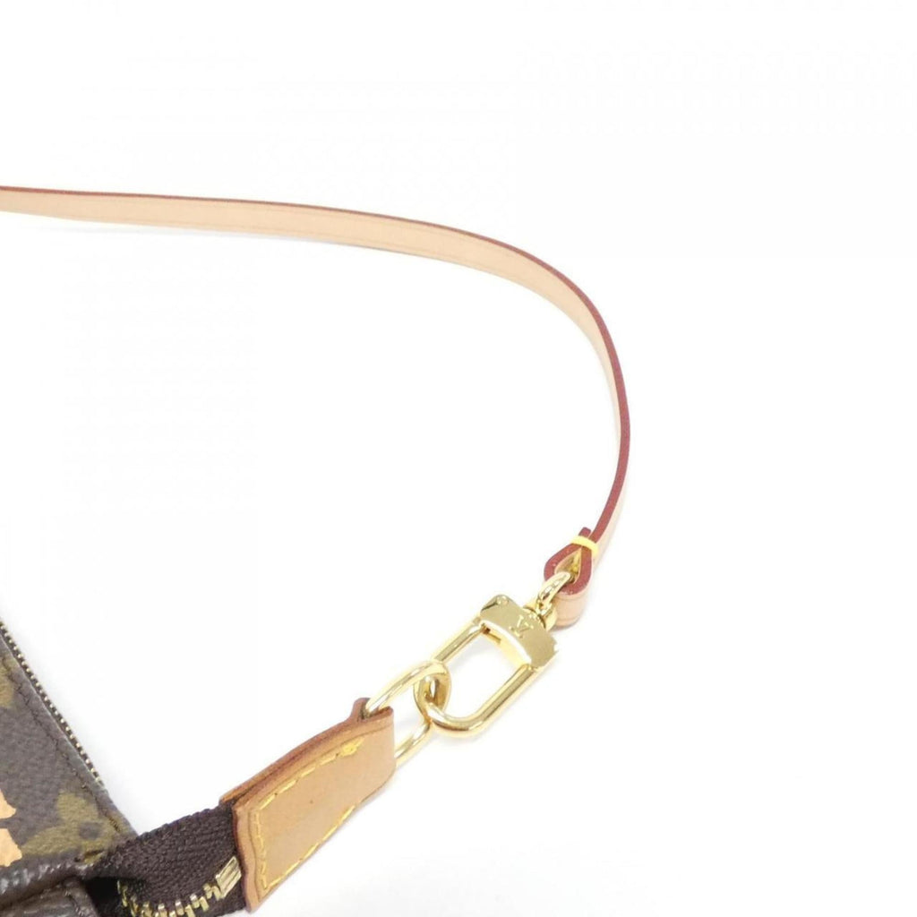 Louis Vuitton Marron Peach Coated Canvas Pochette Pouch (Pre-Owned)
