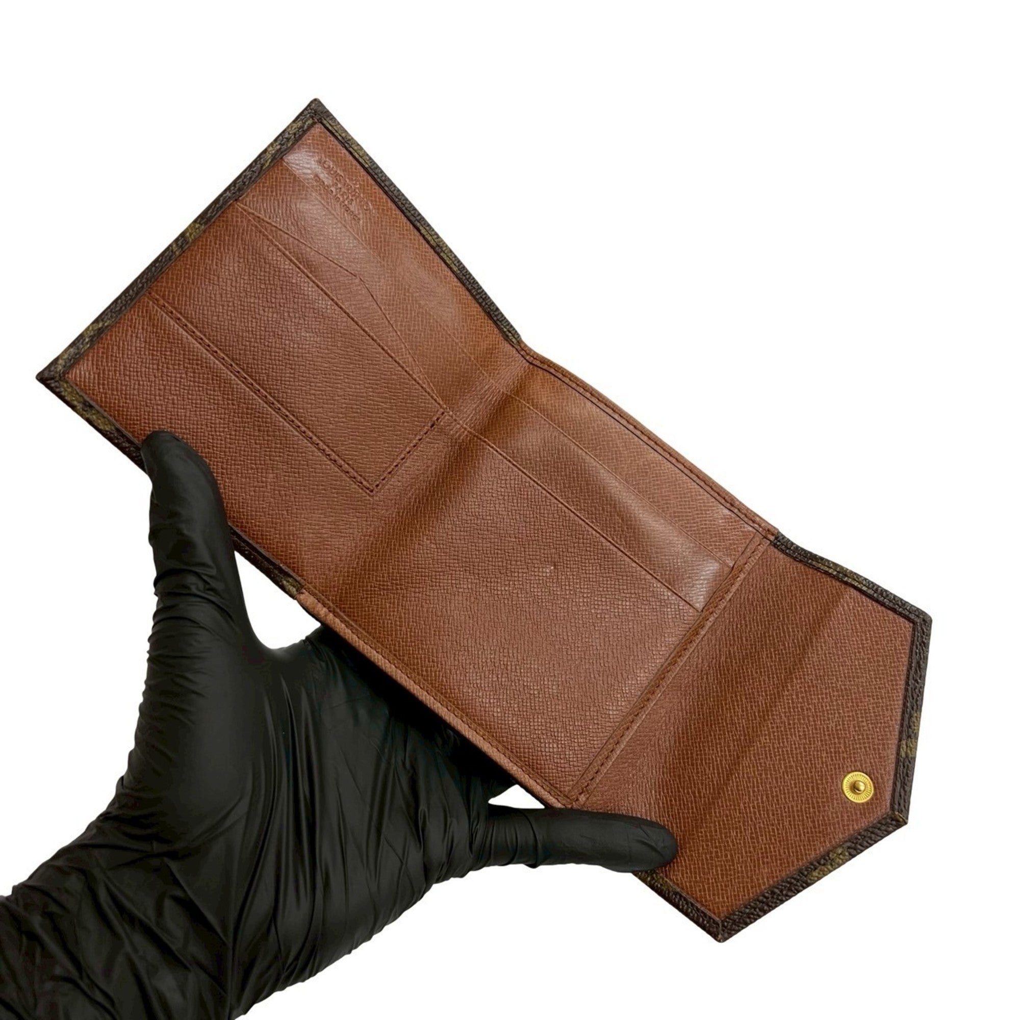Louis Vuitton Brown Leather Pvc Wallet (Tri-Fold) (Pre-Owned)