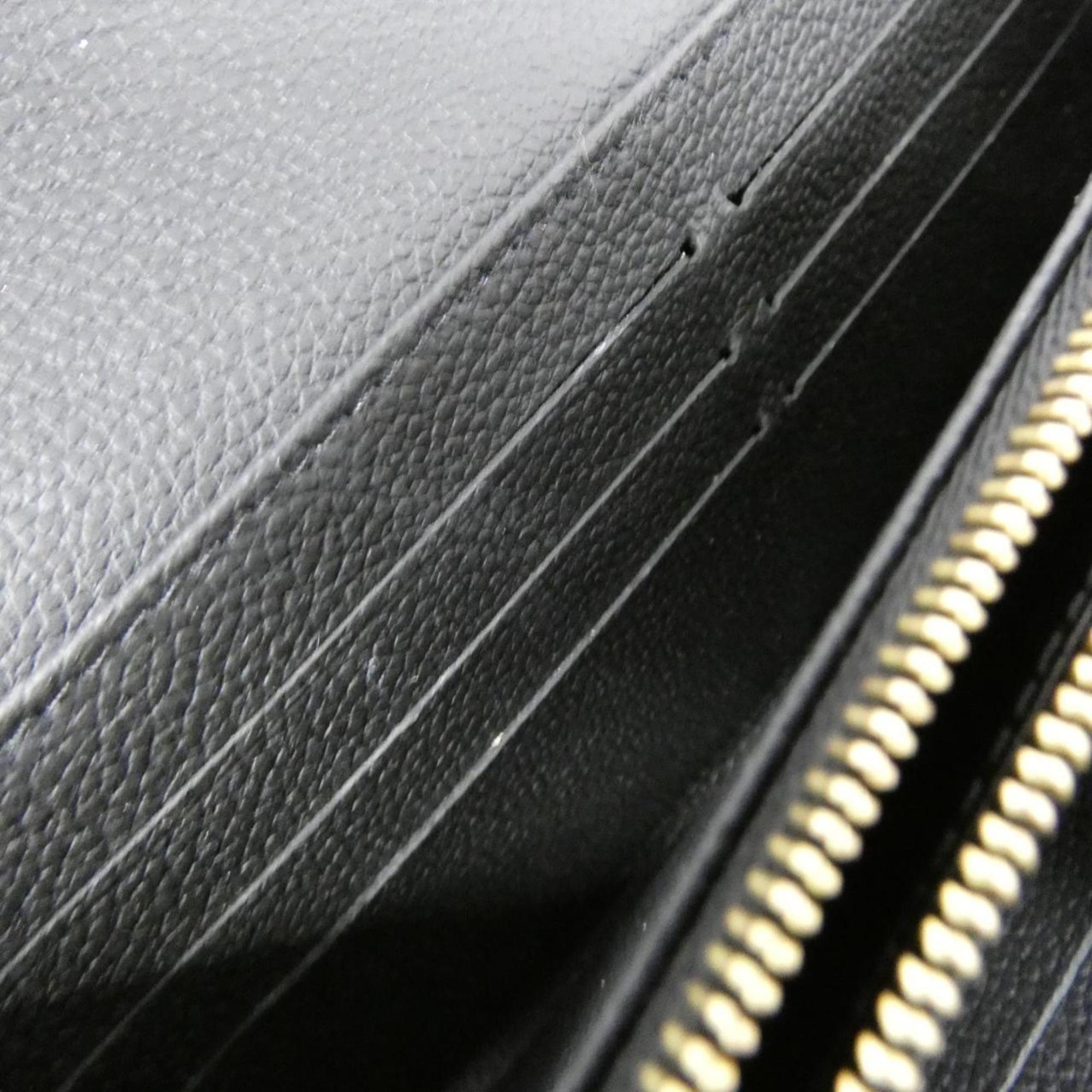 Louis Vuitton Black Leather Long Wallet (Bi-Fold) (Pre-Owned)