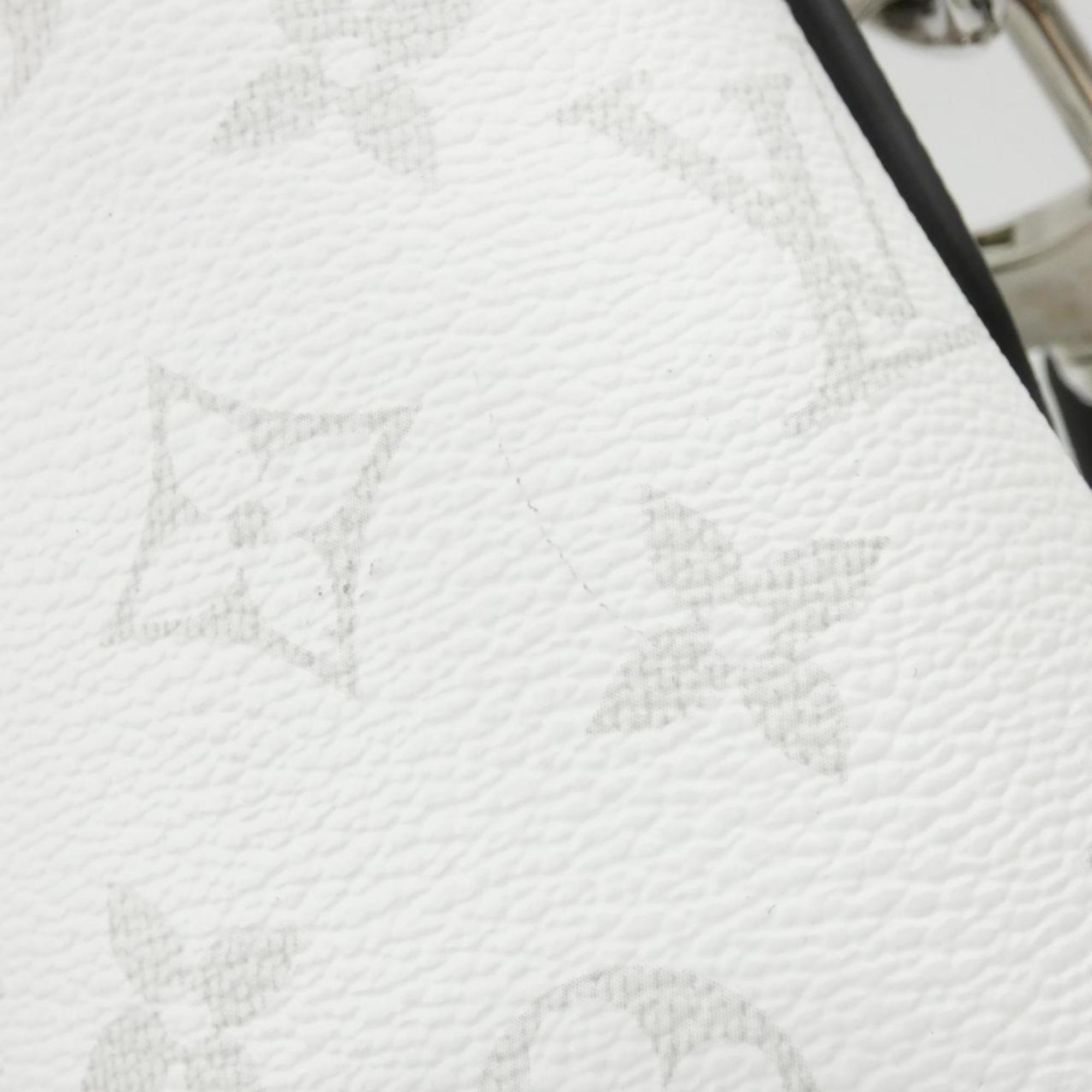 Louis Vuitton White Coated Canvas Leather Handbag (Pre-Owned)