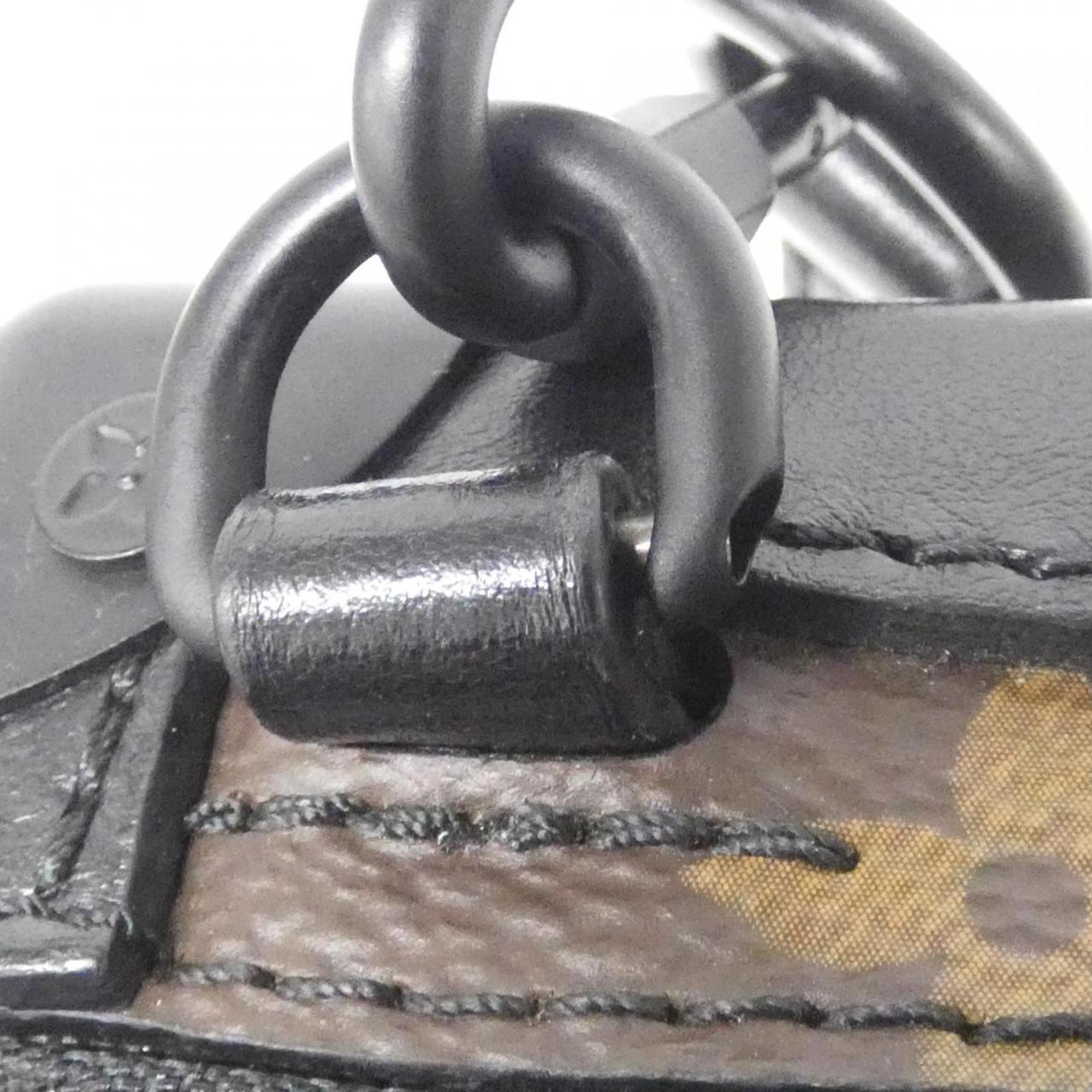Louis Vuitton Black Dark Brown Marron Coated Canvas Shoulder Bag (Pre-Owned)