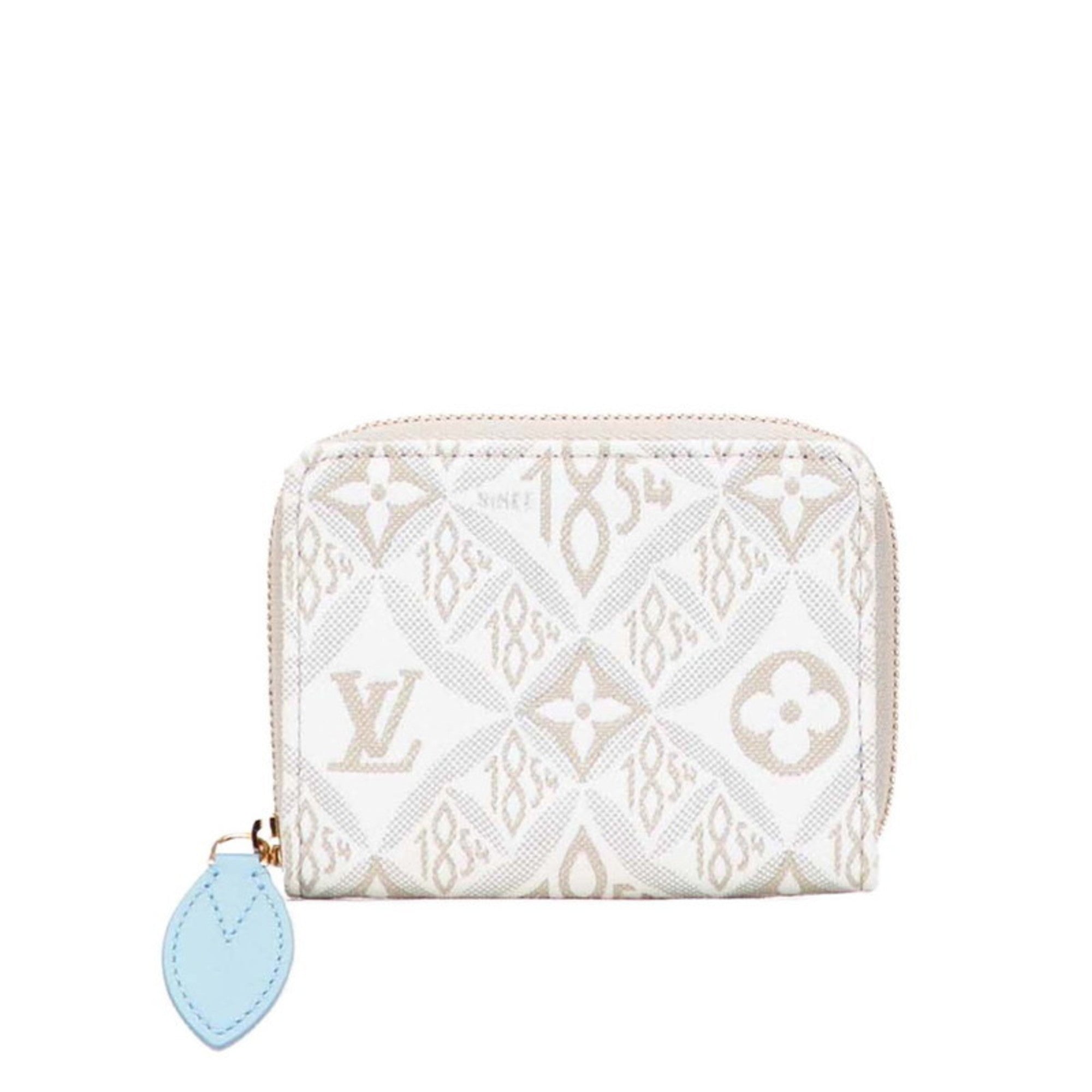 Louis Vuitton Monogram Beige White Canvas Leather Coin Purse/Coin Case (Pre-Owned)
