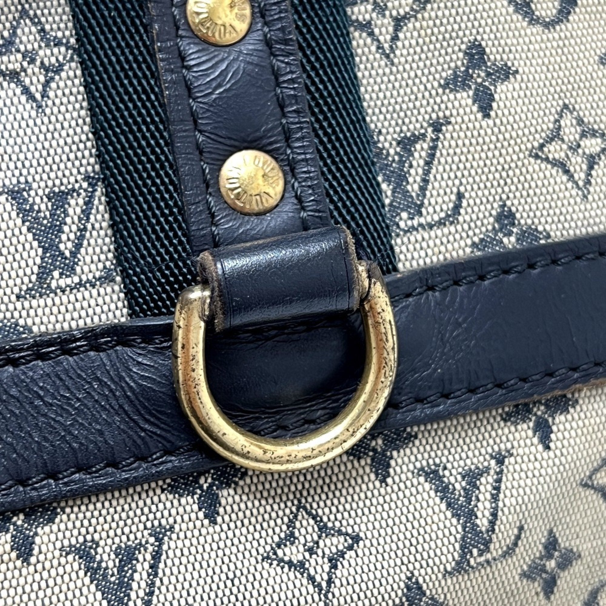 Louis Vuitton Galle Monogram Navy Monogram Mini Boston Bag Handbag (Pre-Owned)
