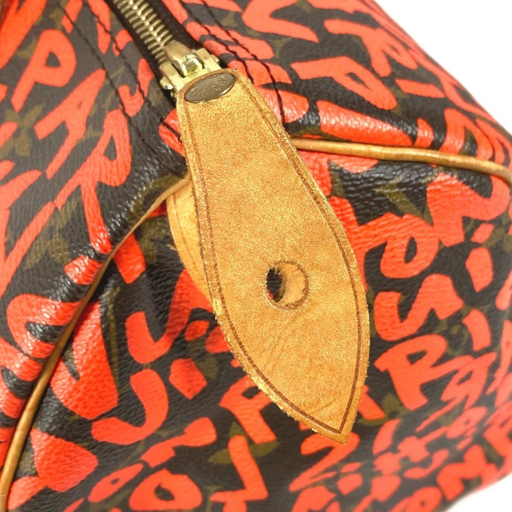 Louis Vuitton Monogram Graffiti Lv Orange Orange Monogram Graffiti Boston Bag Handbag (Pre-Owned)
