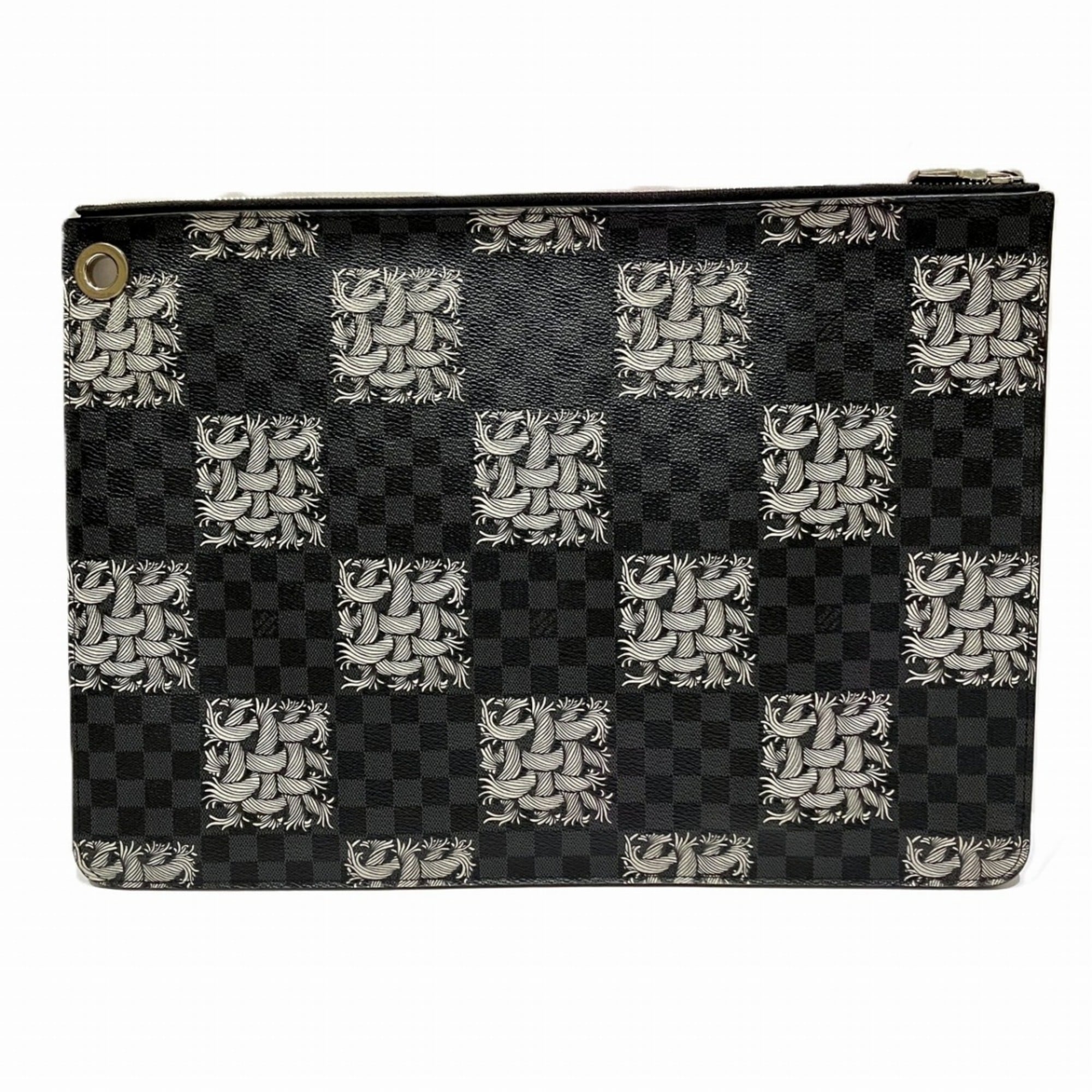 Louis Vuitton Black Pvc Clutch Bag Pochette (Pre-Owned)