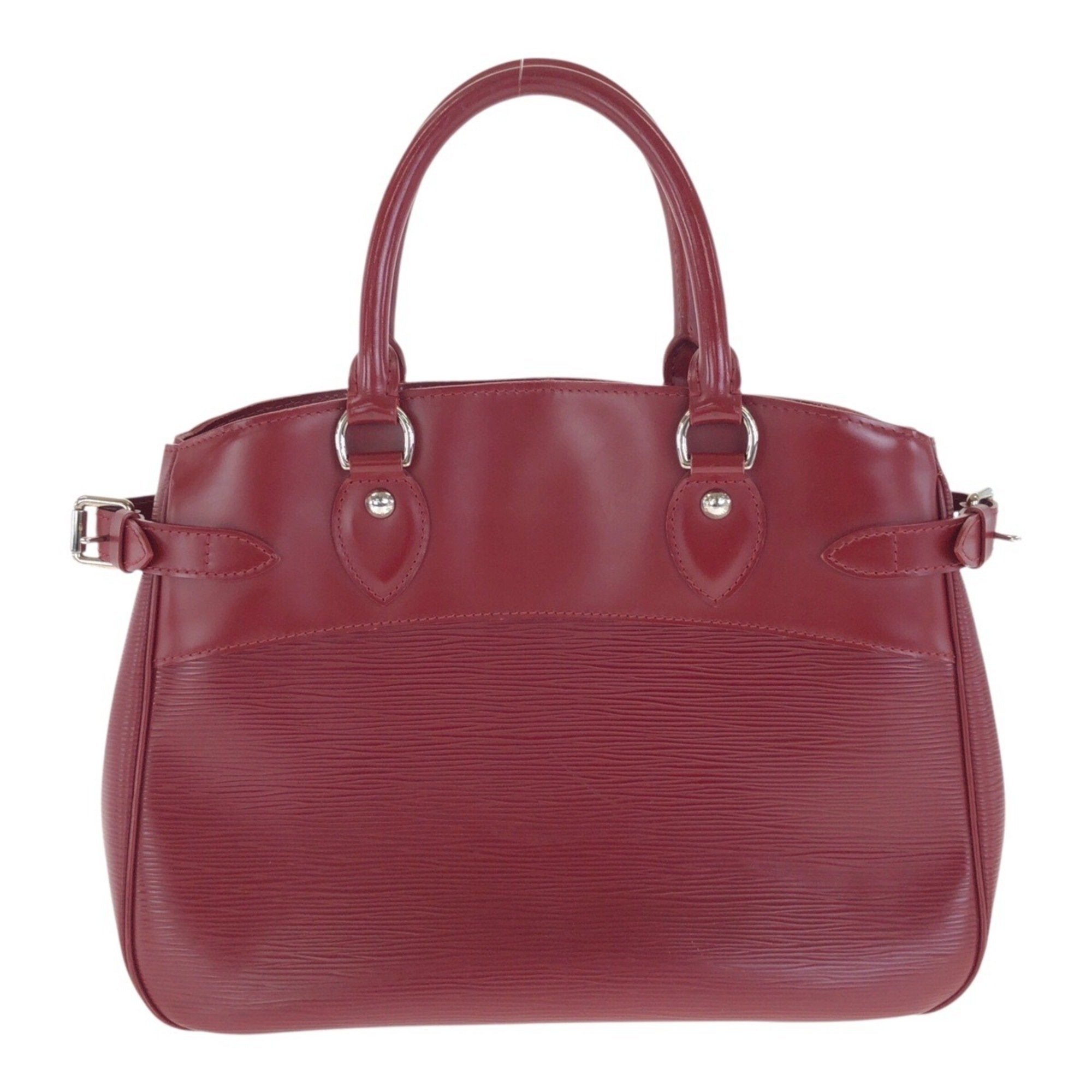 Louis Vuitton Red Color Leather Handbag Tote Bag (Pre-Owned)