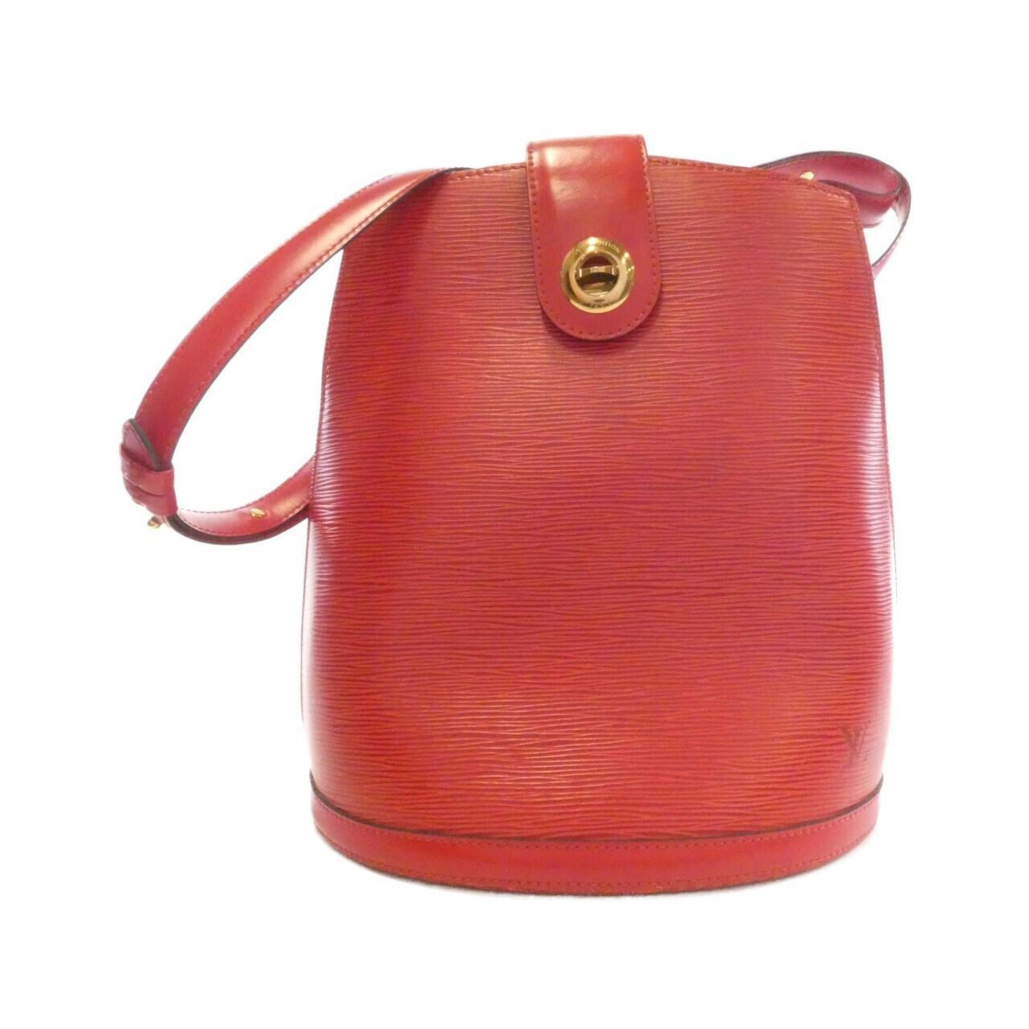 Louis Vuitton Red Color Leather Shoulder Bag (Pre-Owned)