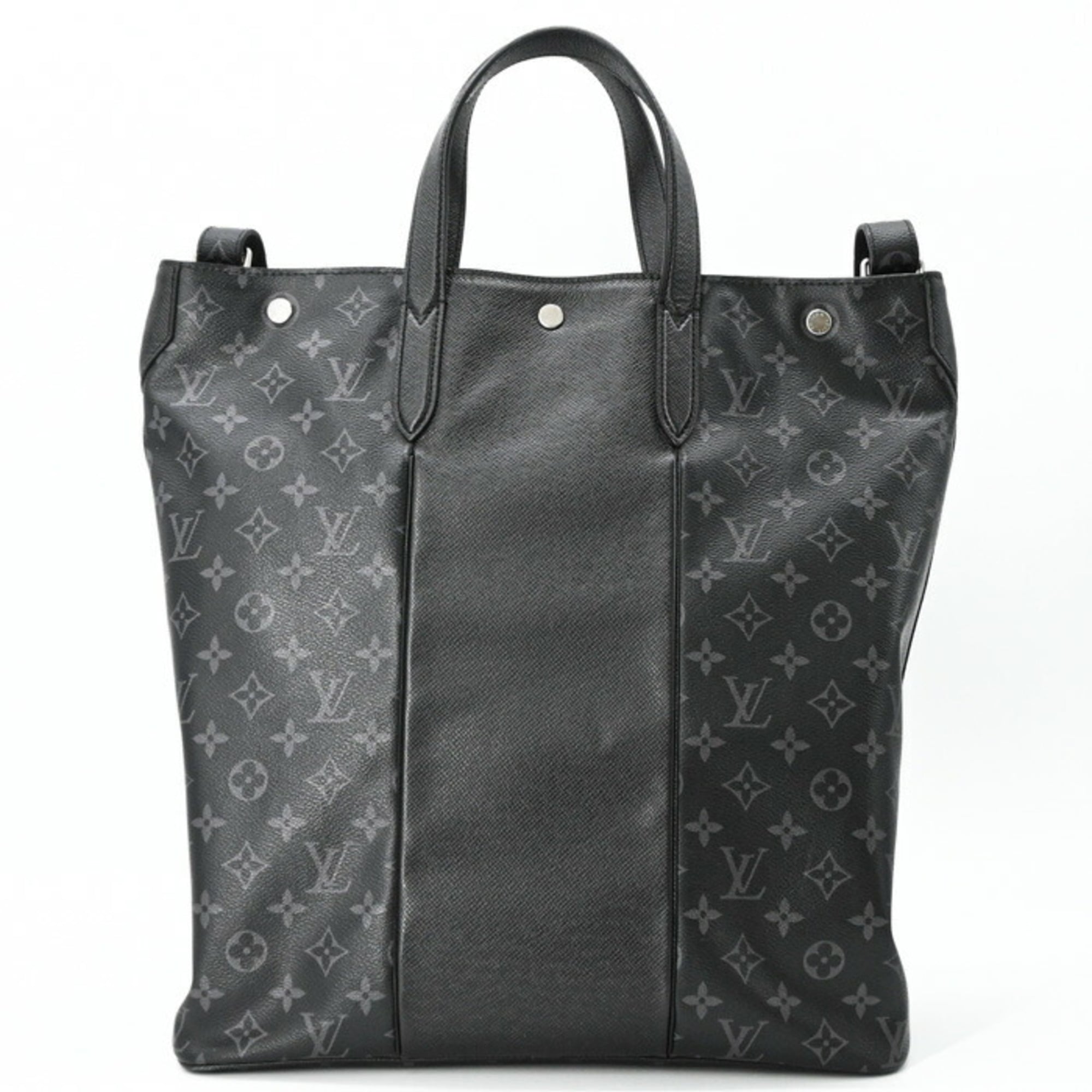 Louis Vuitton Black Noir Taigarama Monogram Shoulder Bag Tote Bag (Pre-Owned)