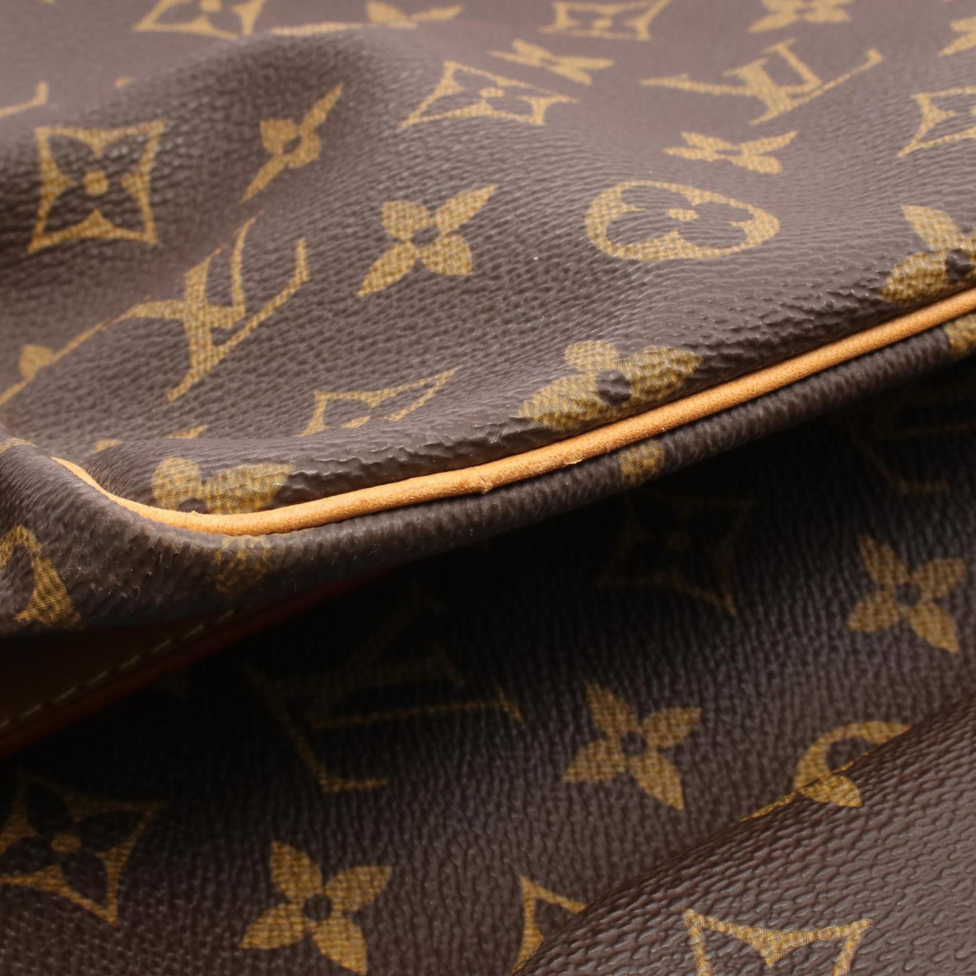 Louis Vuitton Brown Coated Canvas Leather Boston Bag (Pre-Owned)