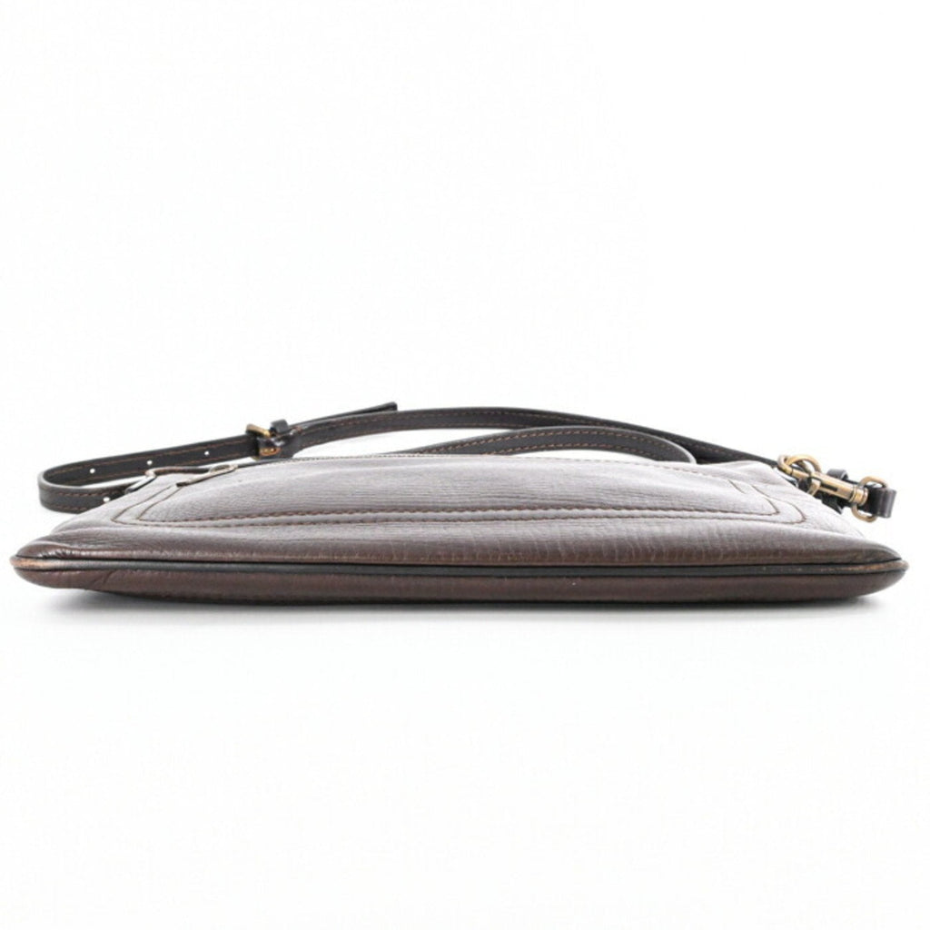 Louis Vuitton Dark Brown Leather Pochette Shoulder Bag (Pre-Owned)
