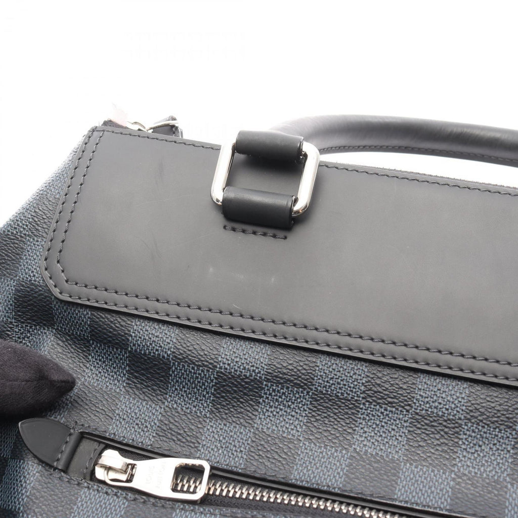 Louis Vuitton Black Blue Coated Canvas Leather Tote Bag (Pre-Owned)