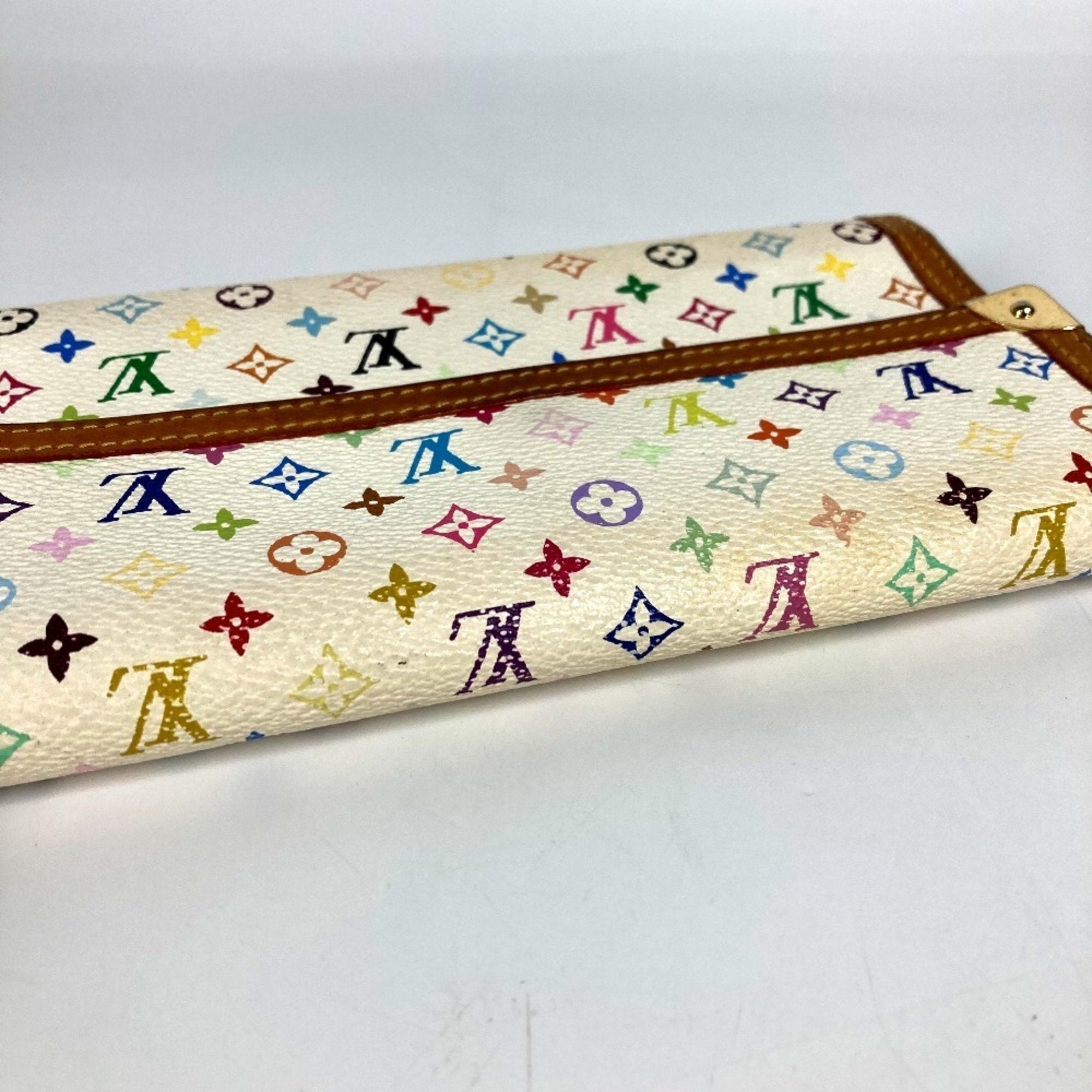 Louis Vuitton Monogram Multi-Color White Yellow Monogram Multicolore Long Wallet (Tri-Fold) (Pre-Owned)