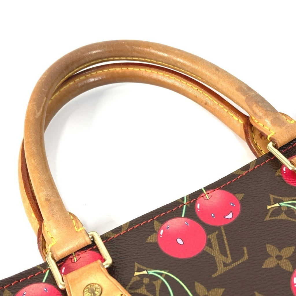 Louis Vuitton Brown Monogram Cherry Red Color Monogram Leather Shoulder Bag Tote Bag (Pre-Owned)