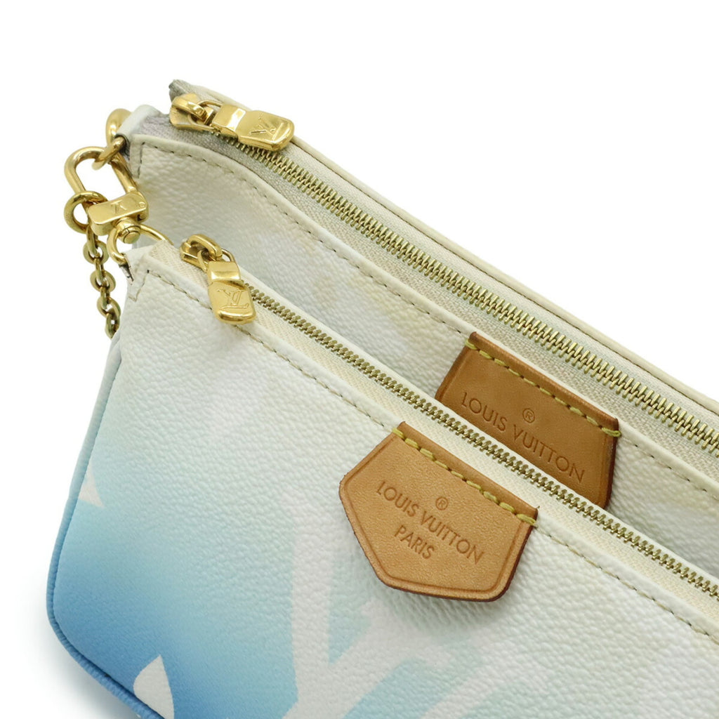 Louis Vuitton Blue Monogram Canvas Pochette Pouch Shoulder Bag (Pre-Owned)