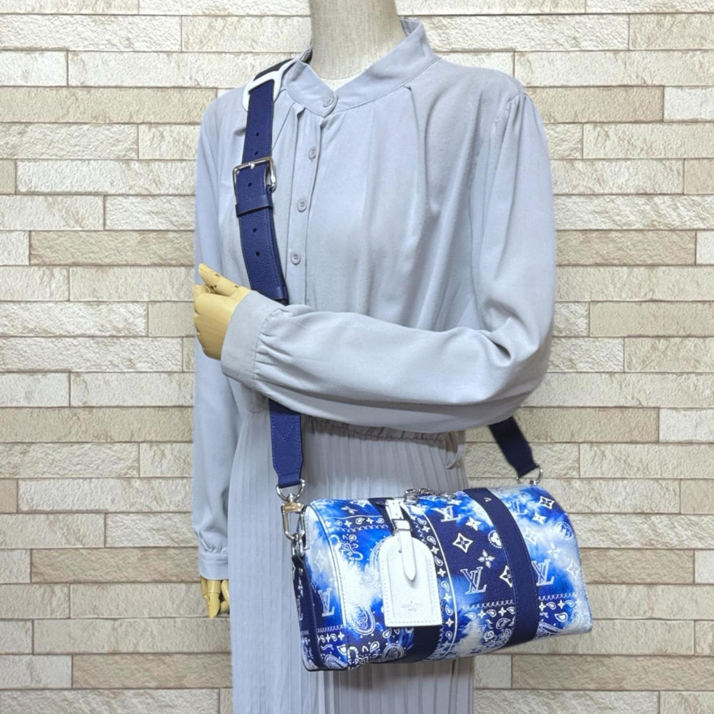 Louis Vuitton Blue White Monogram Shoulder Bag (Pre-Owned)