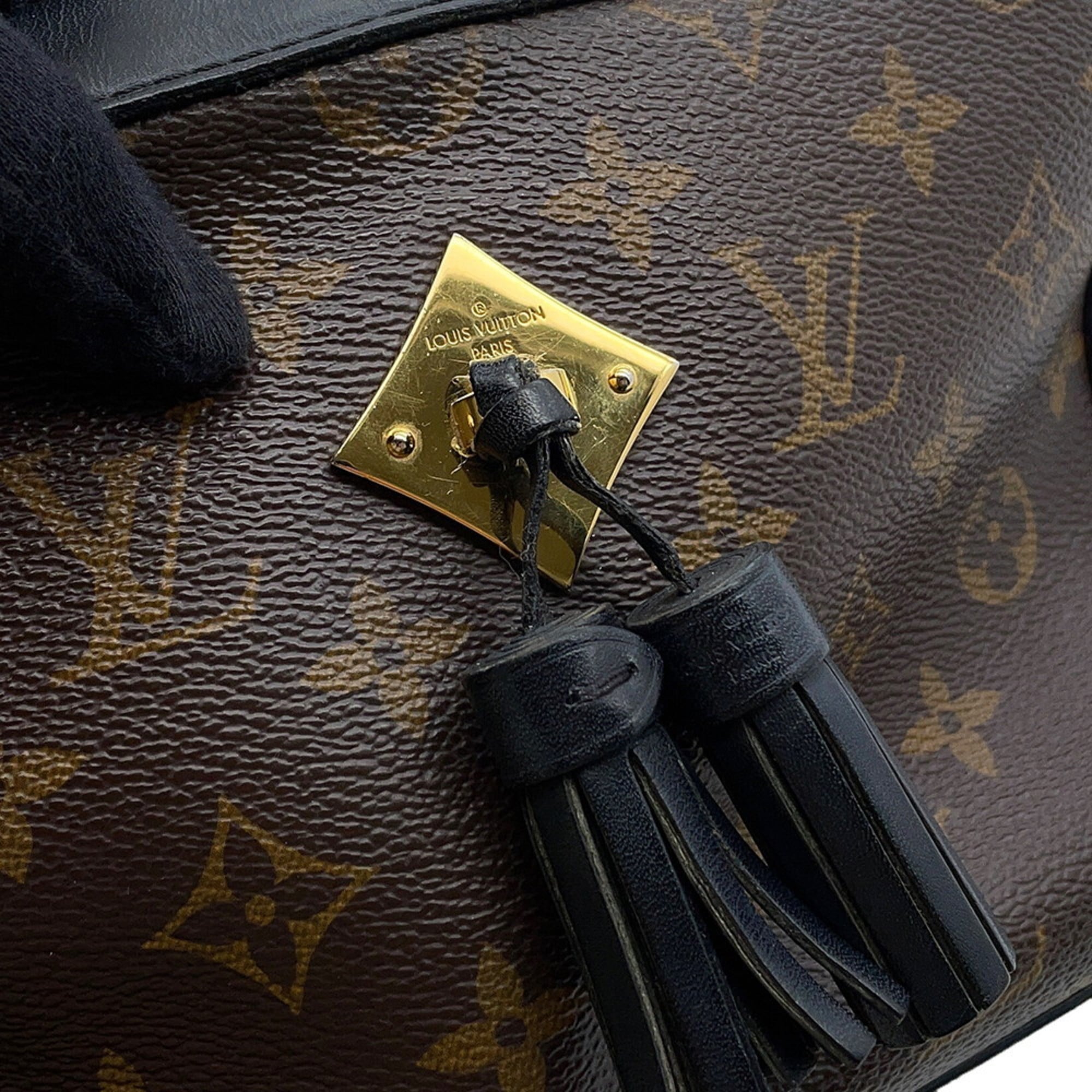 Louis Vuitton Black Monogram Noir Monogram Leather Shoulder Bag (Pre-Owned)