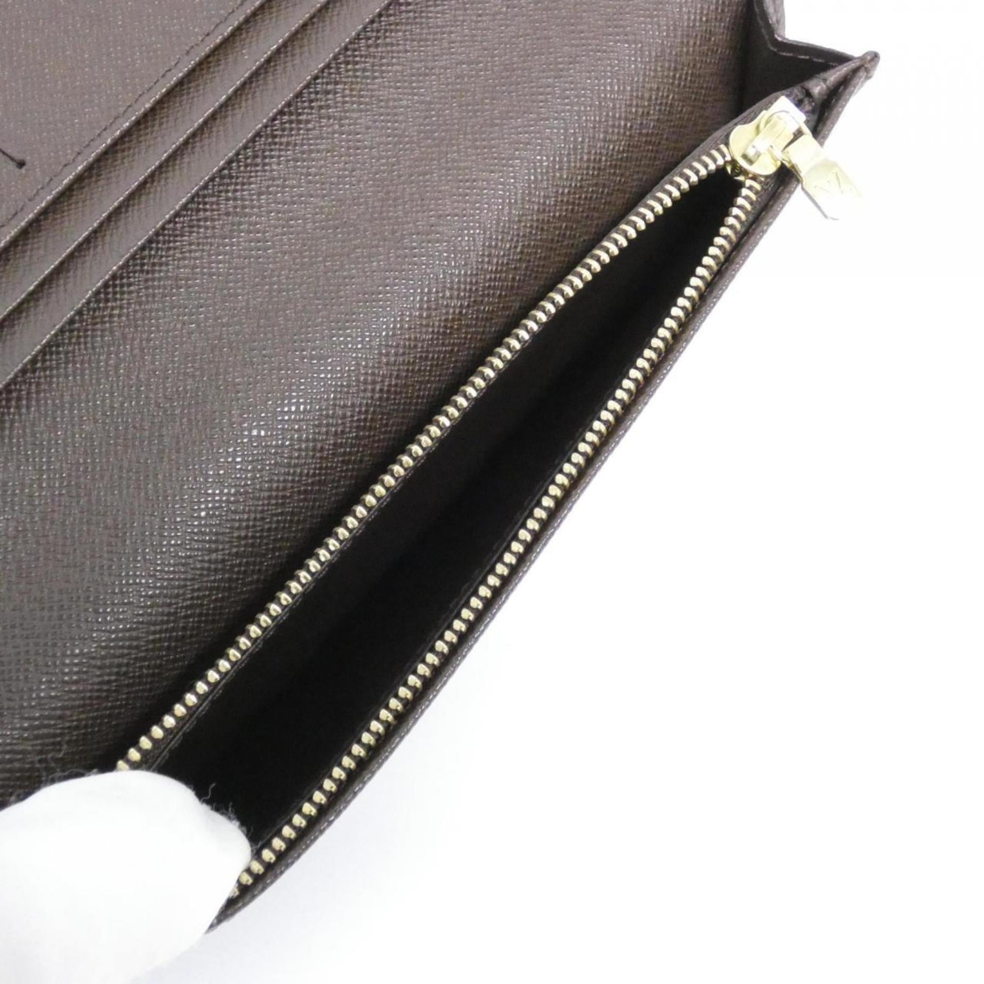Louis Vuitton Brown Coated Canvas Long Wallet (Bi-Fold) (Pre-Owned)
