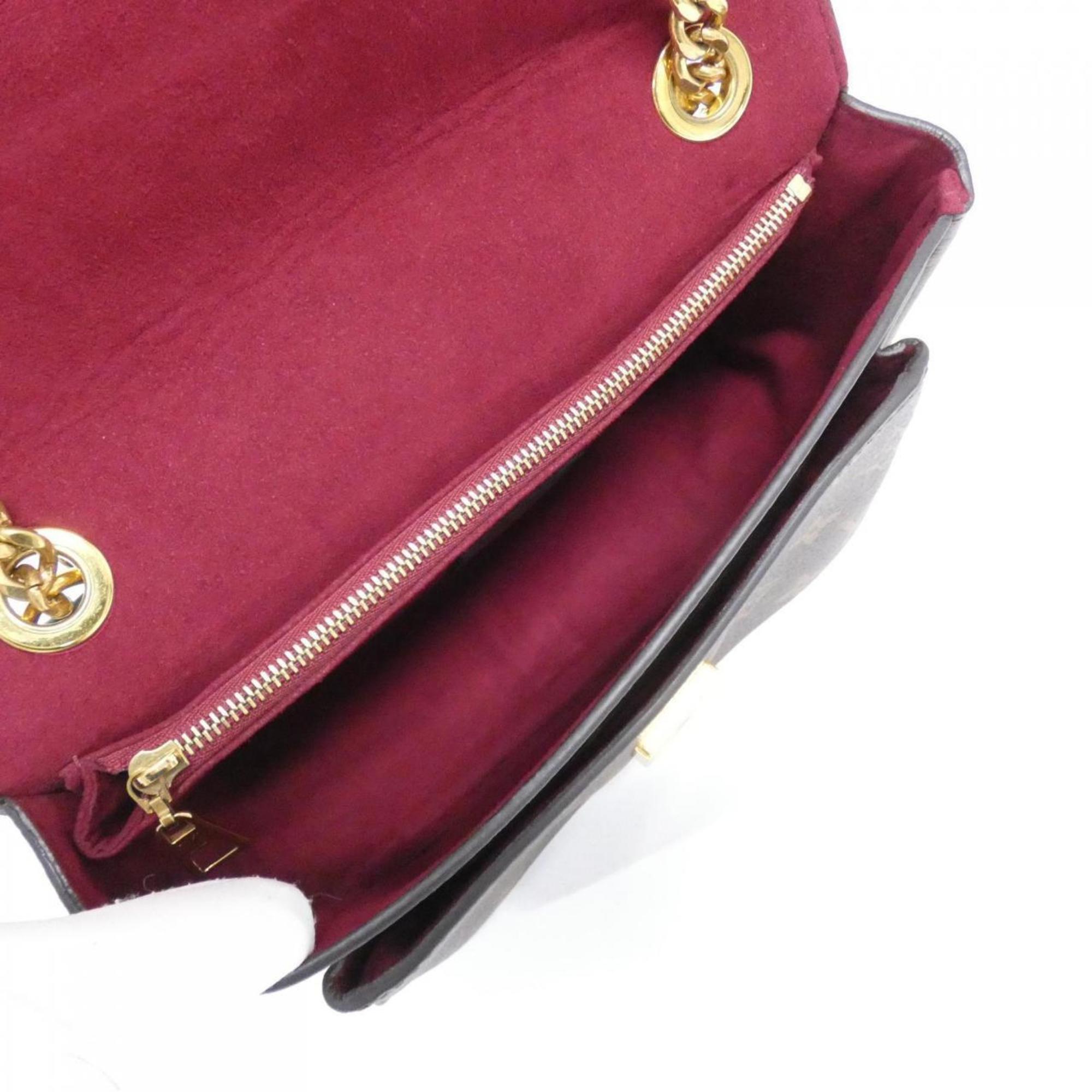 Louis Vuitton Marron Coated Canvas Shoulder Bag (Pre-Owned)