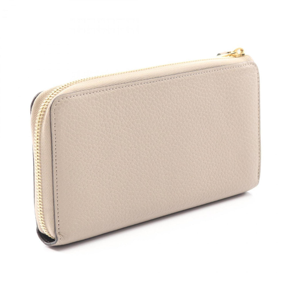 Louis Vuitton Beige Leather Long Wallet (Bi-Fold) (Pre-Owned)