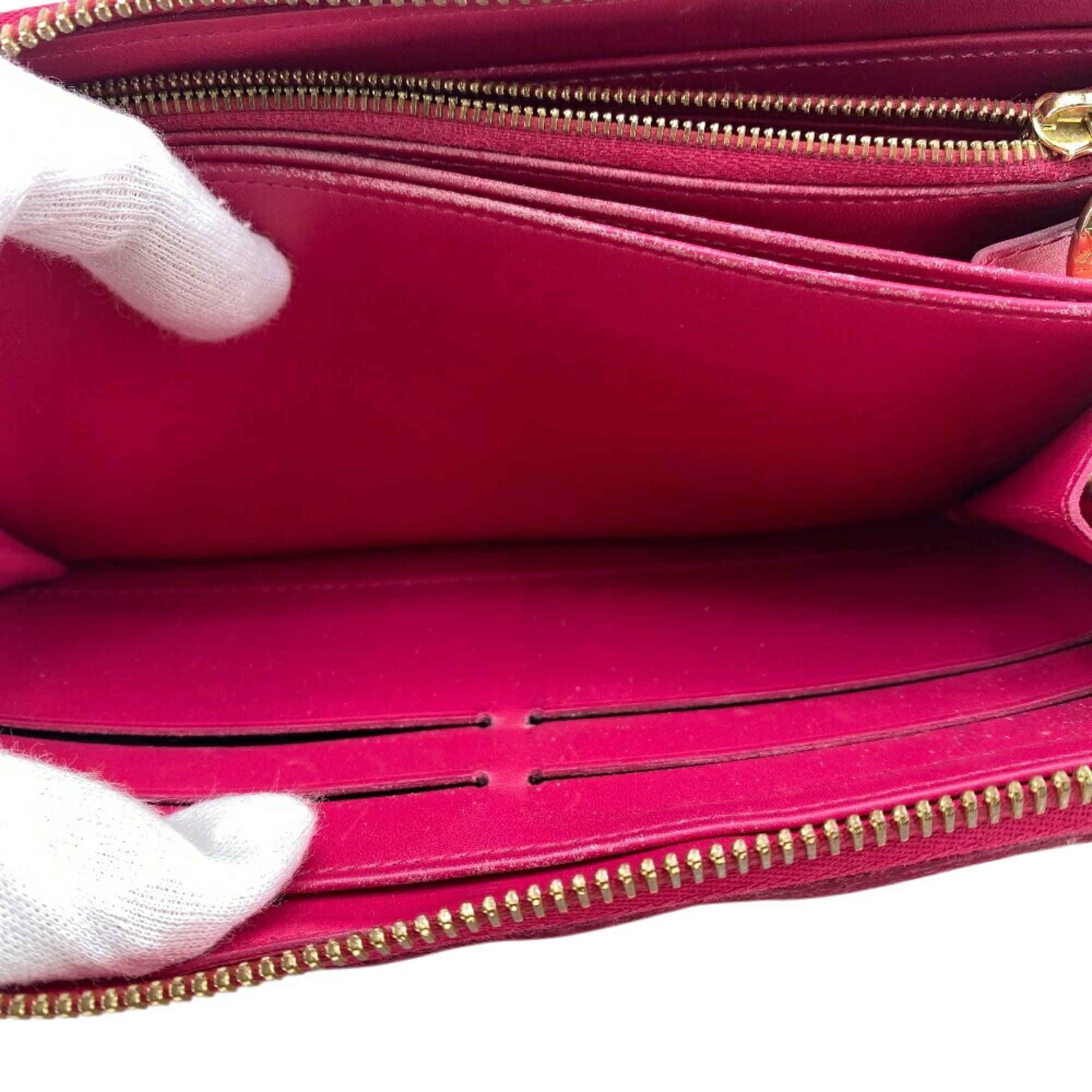 Louis Vuitton Pink Red Color Vernis Leather Long Wallet (Bi-Fold) (Pre-Owned)