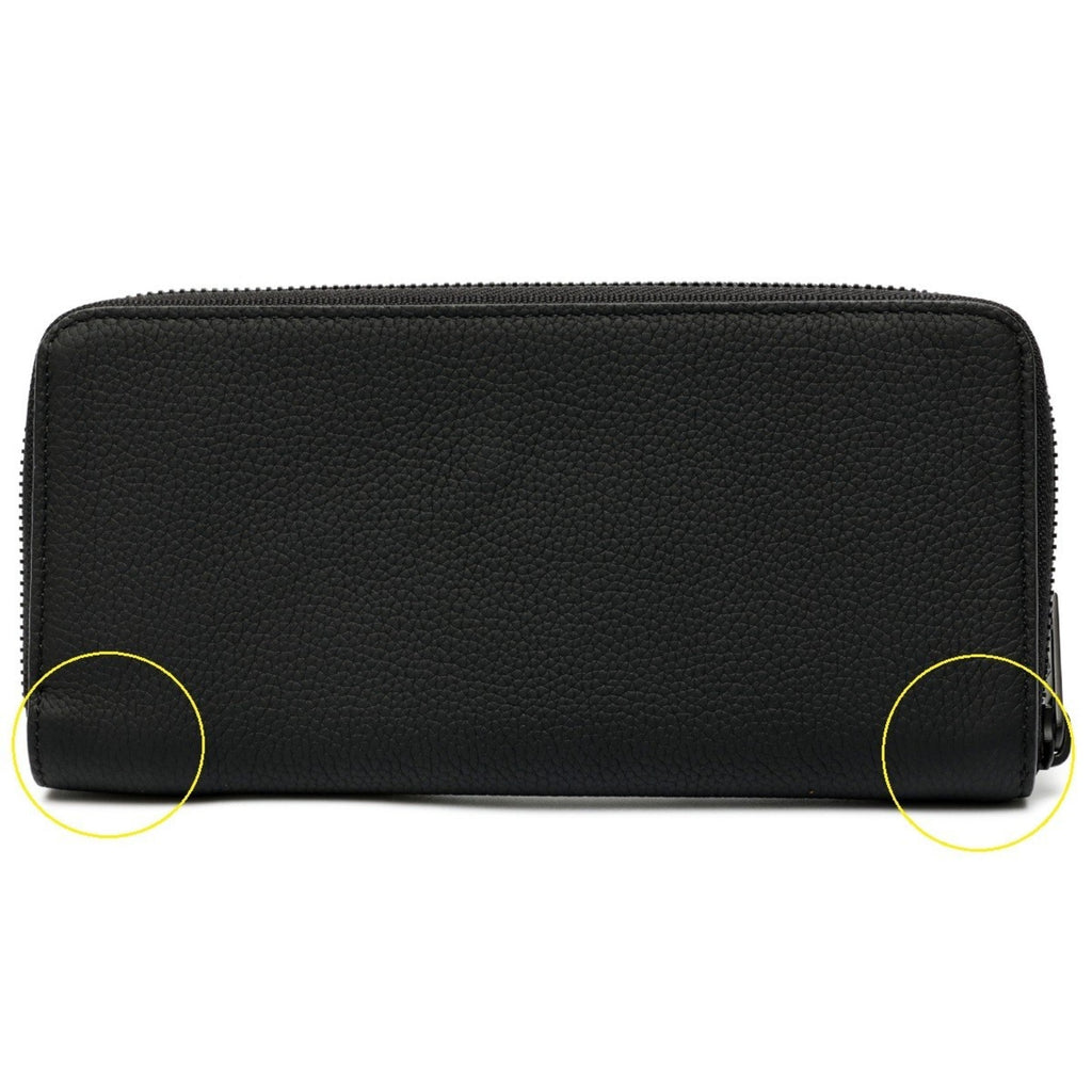 Louis Vuitton Black Noir Leather Long Wallet (Bi-Fold) (Pre-Owned)