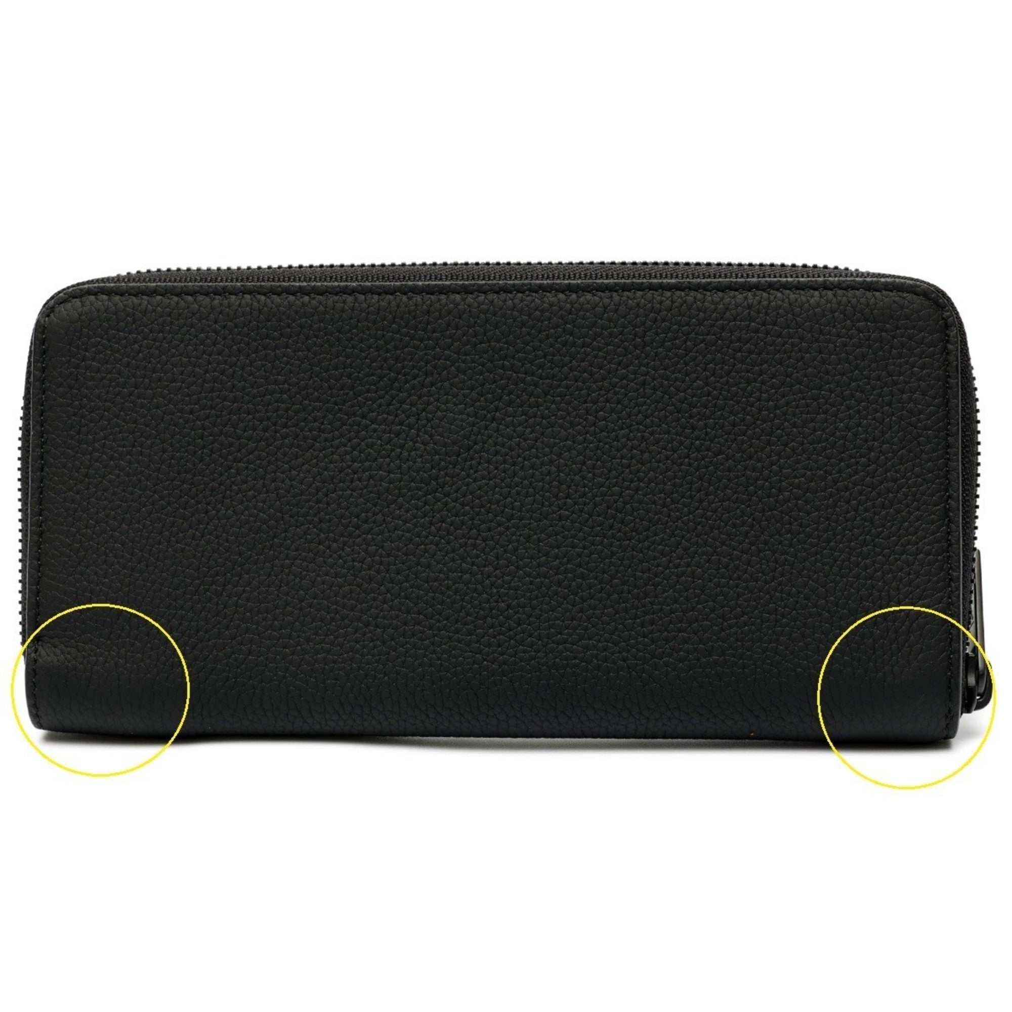 Louis Vuitton Black Noir Leather Long Wallet (Bi-Fold) (Pre-Owned)