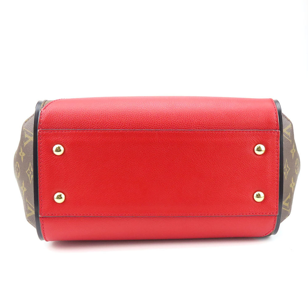 Louis Vuitton Monogram Cerise Red Brown Monogram Leather Tote Bag (Pre-Owned)