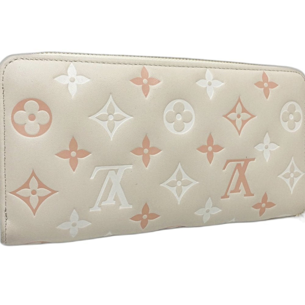 Louis Vuitton Cream Leather Long Wallet (Bi-Fold) (Pre-Owned)