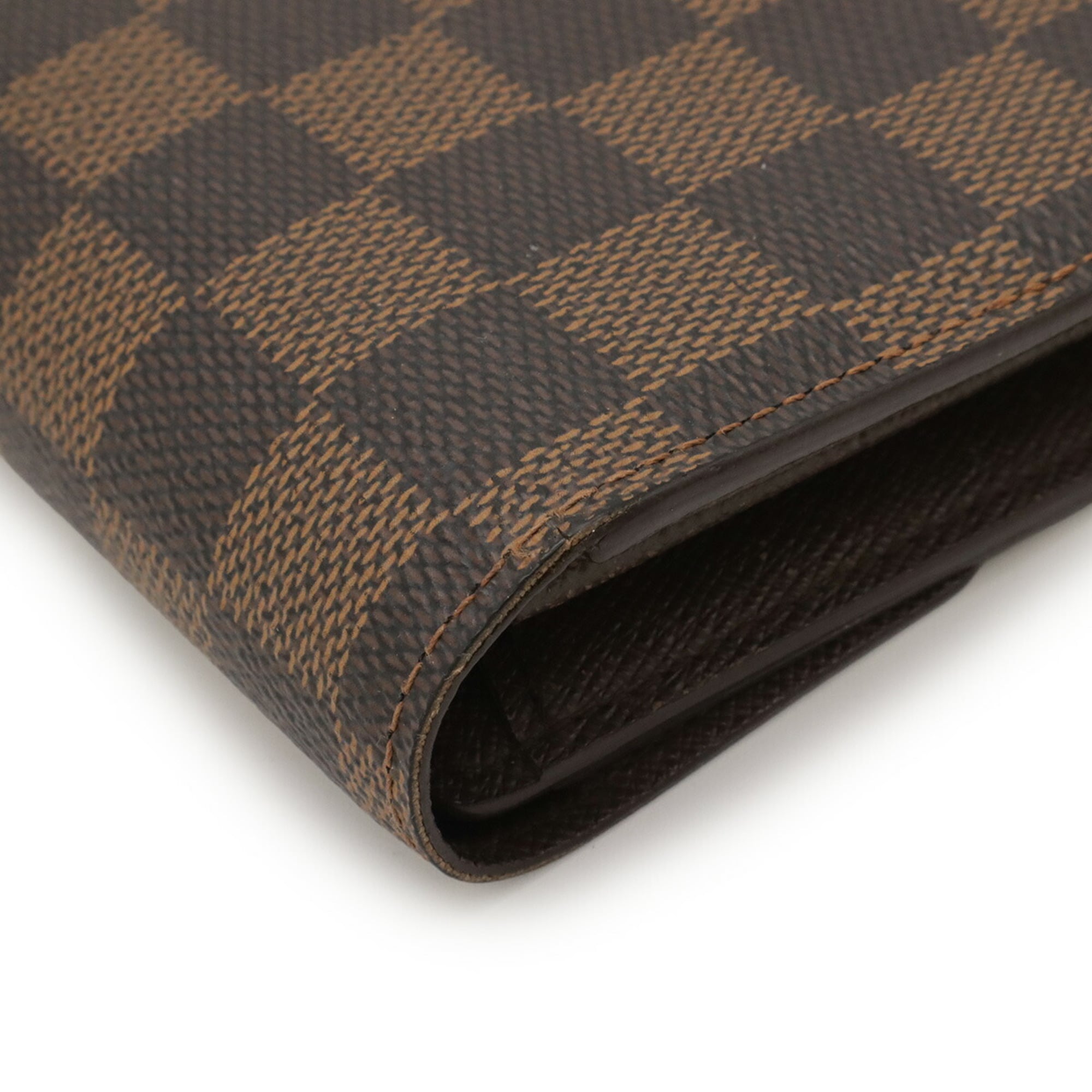 Louis Vuitton Brown Damier Canvas Pvc Damier Canvas Wallet (Tri-Fold) (Pre-Owned)