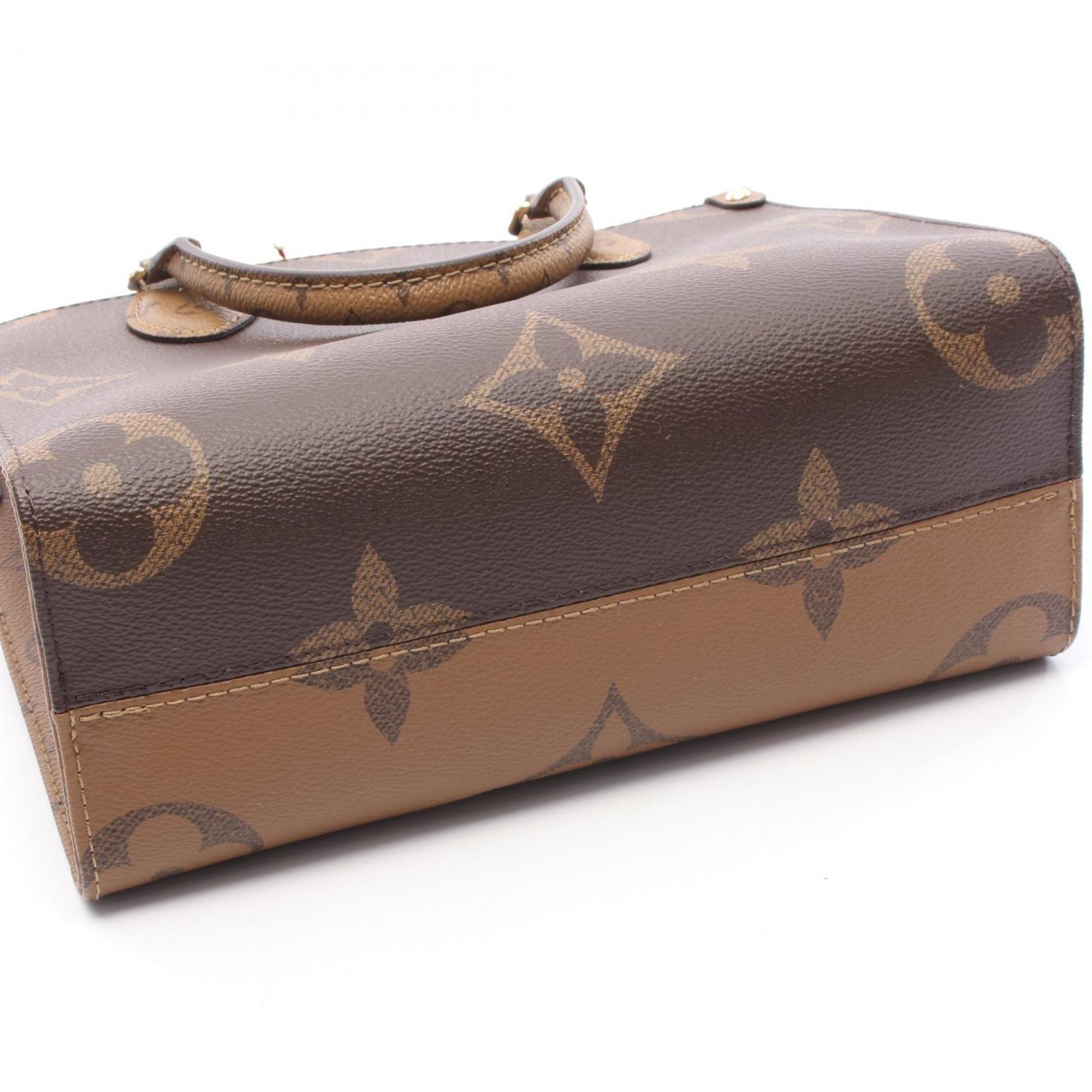 Louis Vuitton Beige Brown Coated Canvas Handbag (Pre-Owned)