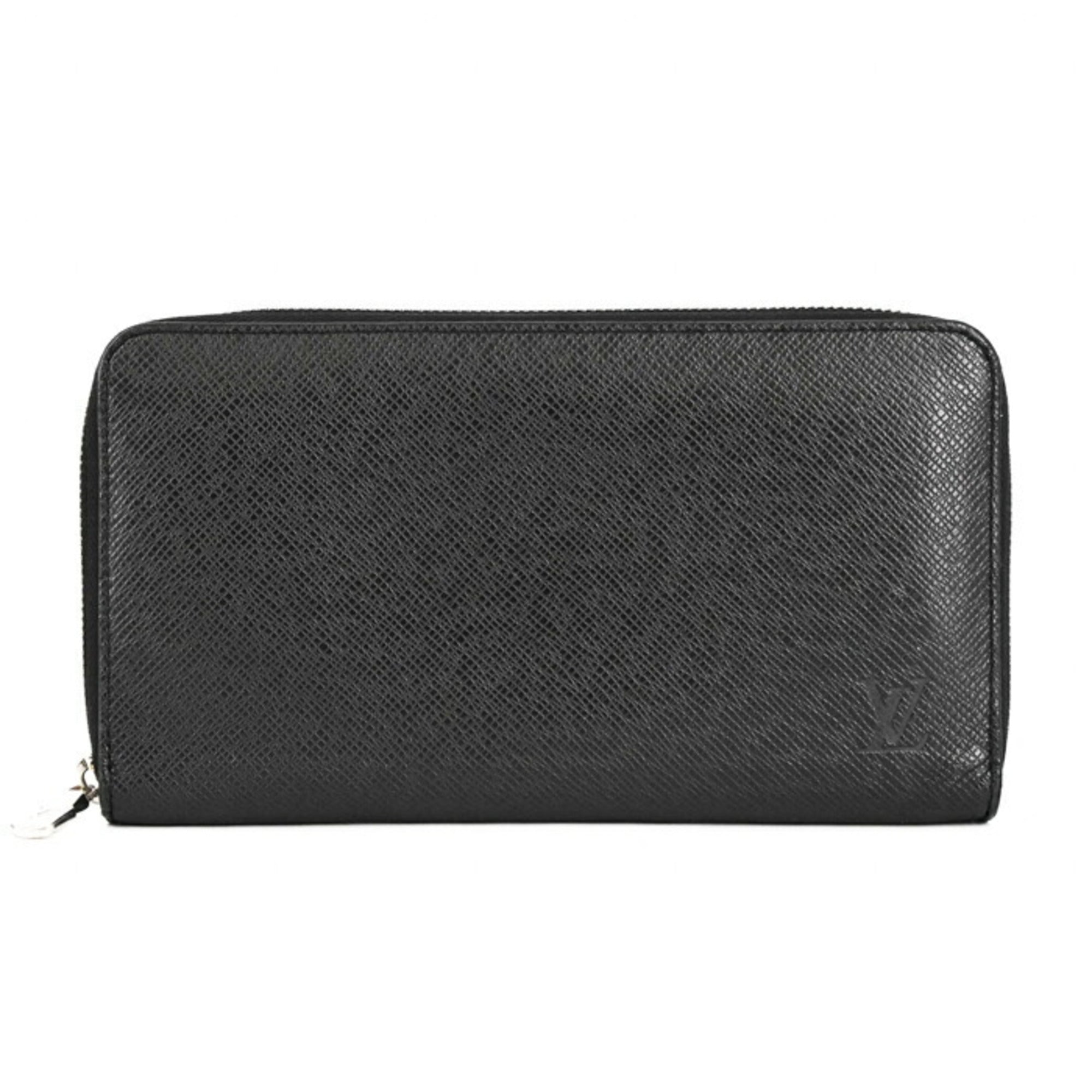 Louis Vuitton Black Taiga Leather Wallet (Tri-Fold) (Pre-Owned)