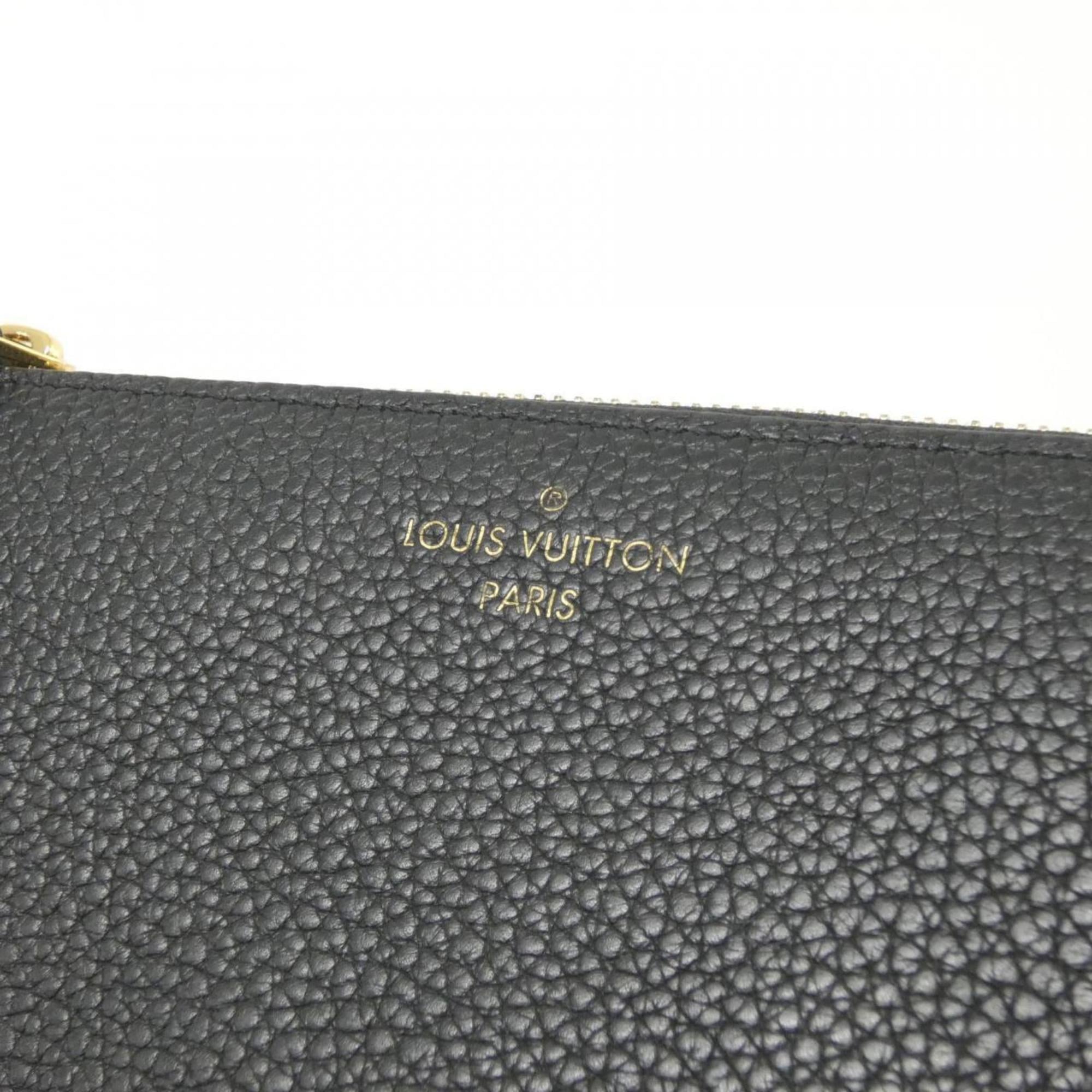 Louis Vuitton Black Leather Long Wallet (Bi-Fold) (Pre-Owned)