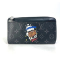 Louis Vuitton Monogram Eclipse Black Blue Monogram Eclipse Long Wallet (Bi-Fold) (Pre-Owned)