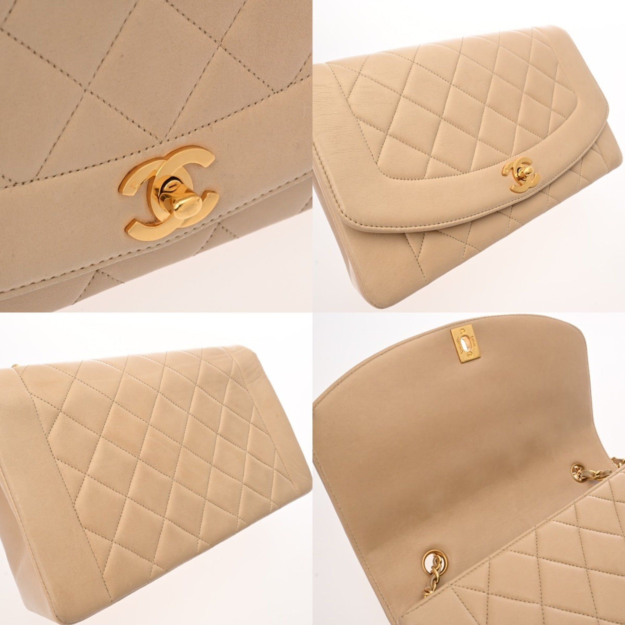 Vintage Diana Flap Bag Quilted Lambskin Medium