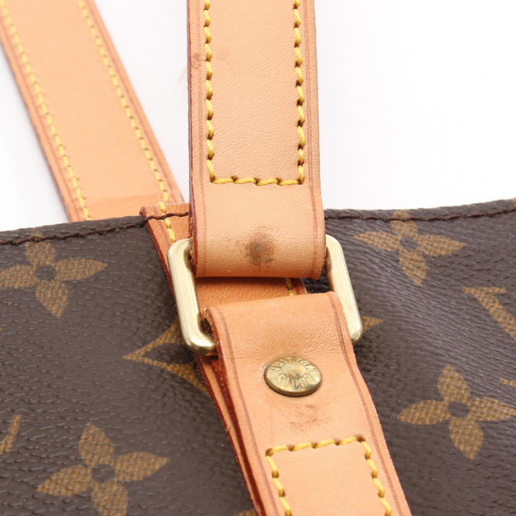 Louis Vuitton Monogram Brown Coated Canvas Leather Tote Bag (Pre-Owned)
