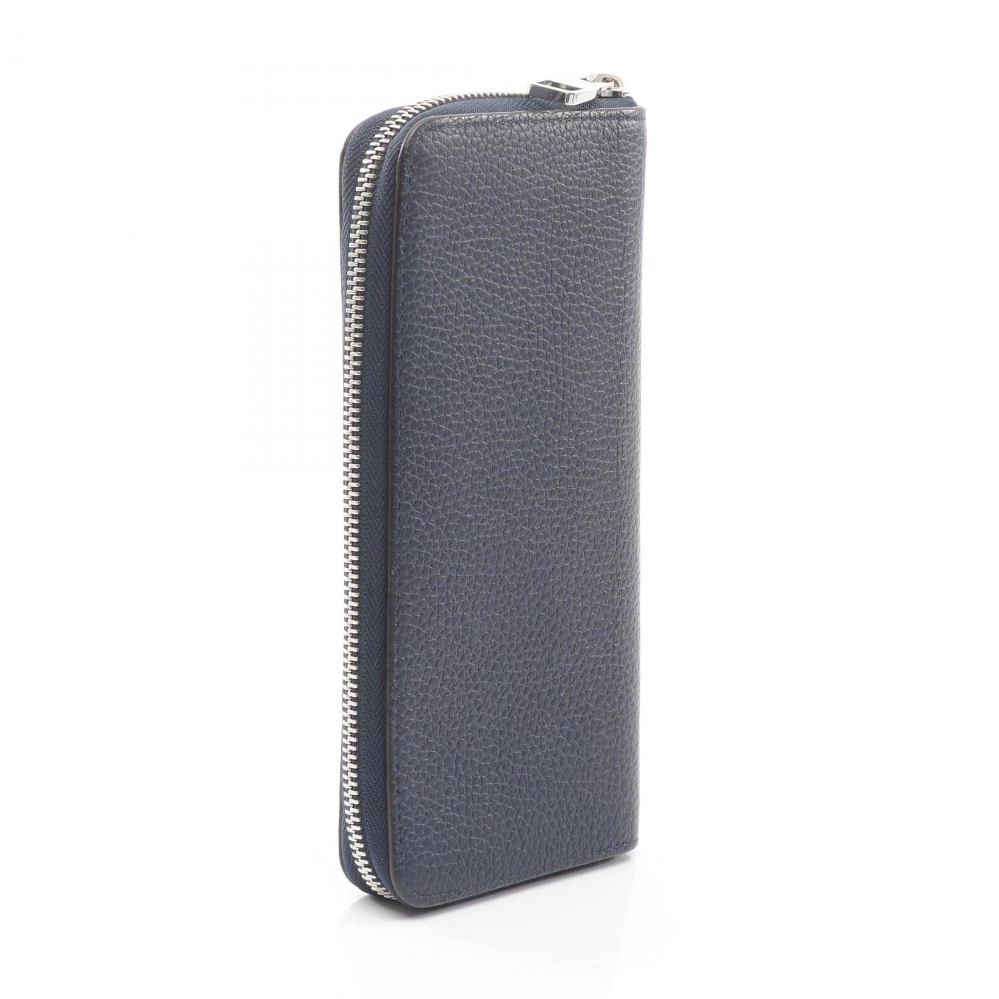 Louis Vuitton Navy Leather Long Wallet (Bi-Fold) (Pre-Owned)