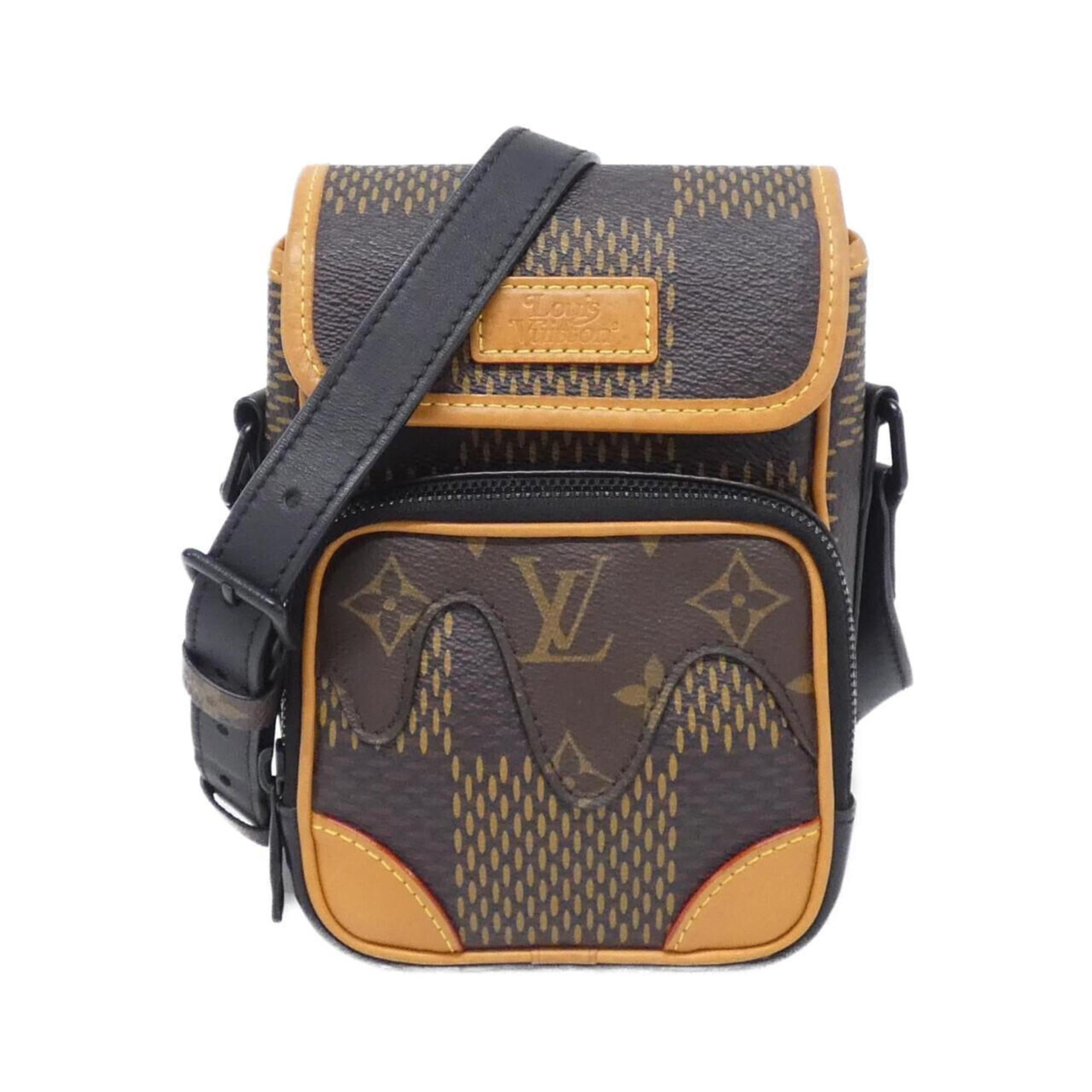 Louis Vuitton Brown Dark Brown Coated Canvas Shoulder Bag (Pre-Owned)