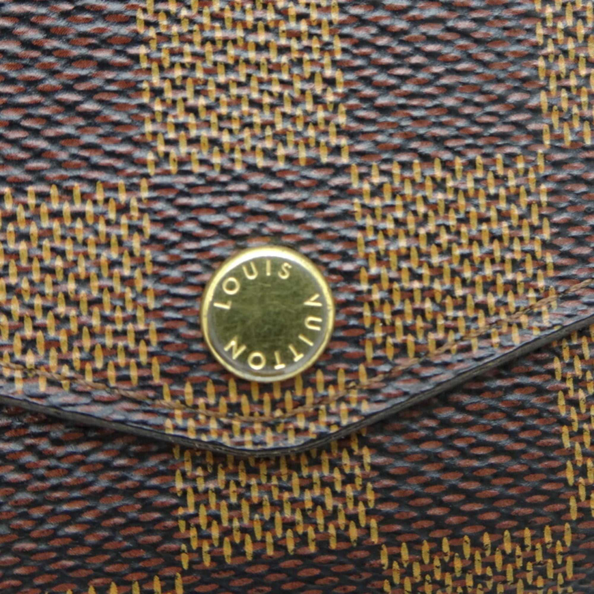 Louis Vuitton Damier Brown Damier Canvas Galle Coin Purse/Coin Case (Pre-Owned)