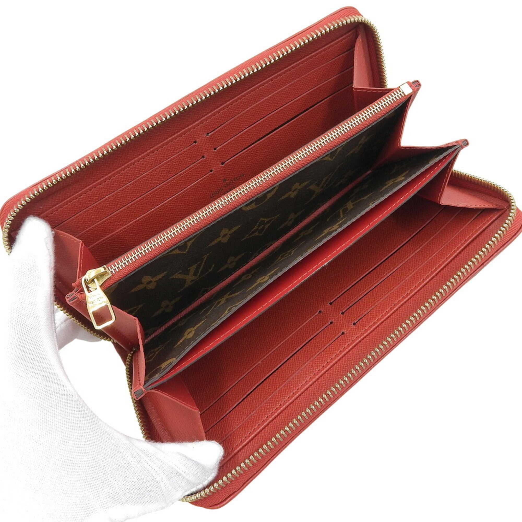 Louis Vuitton Monogram Red Color Pvc Long Wallet (Bi-Fold) (Pre-Owned)