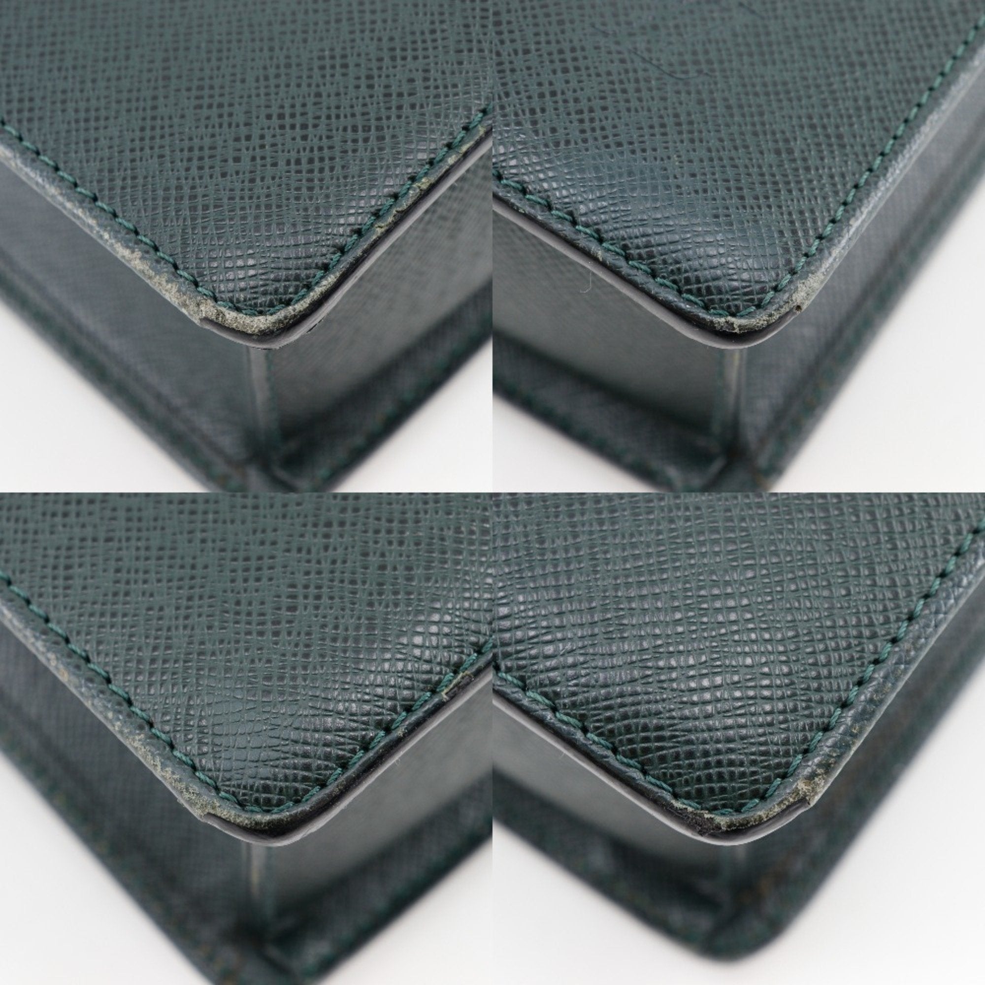 Louis Vuitton Episea Green Taiga Leather Briefcase (Pre-Owned)